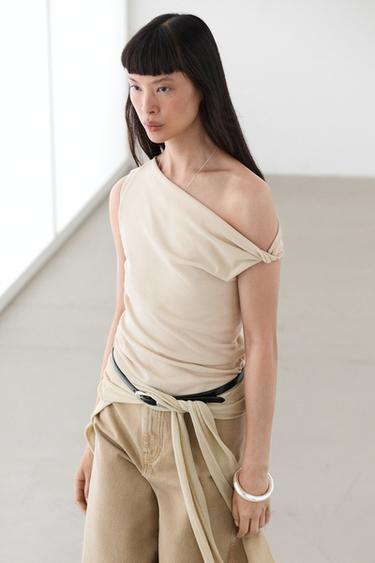 Asymmetric drop sleeve top — SAND 3