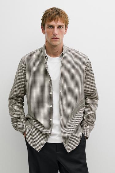 Regular fit check shirt — BROWN 3