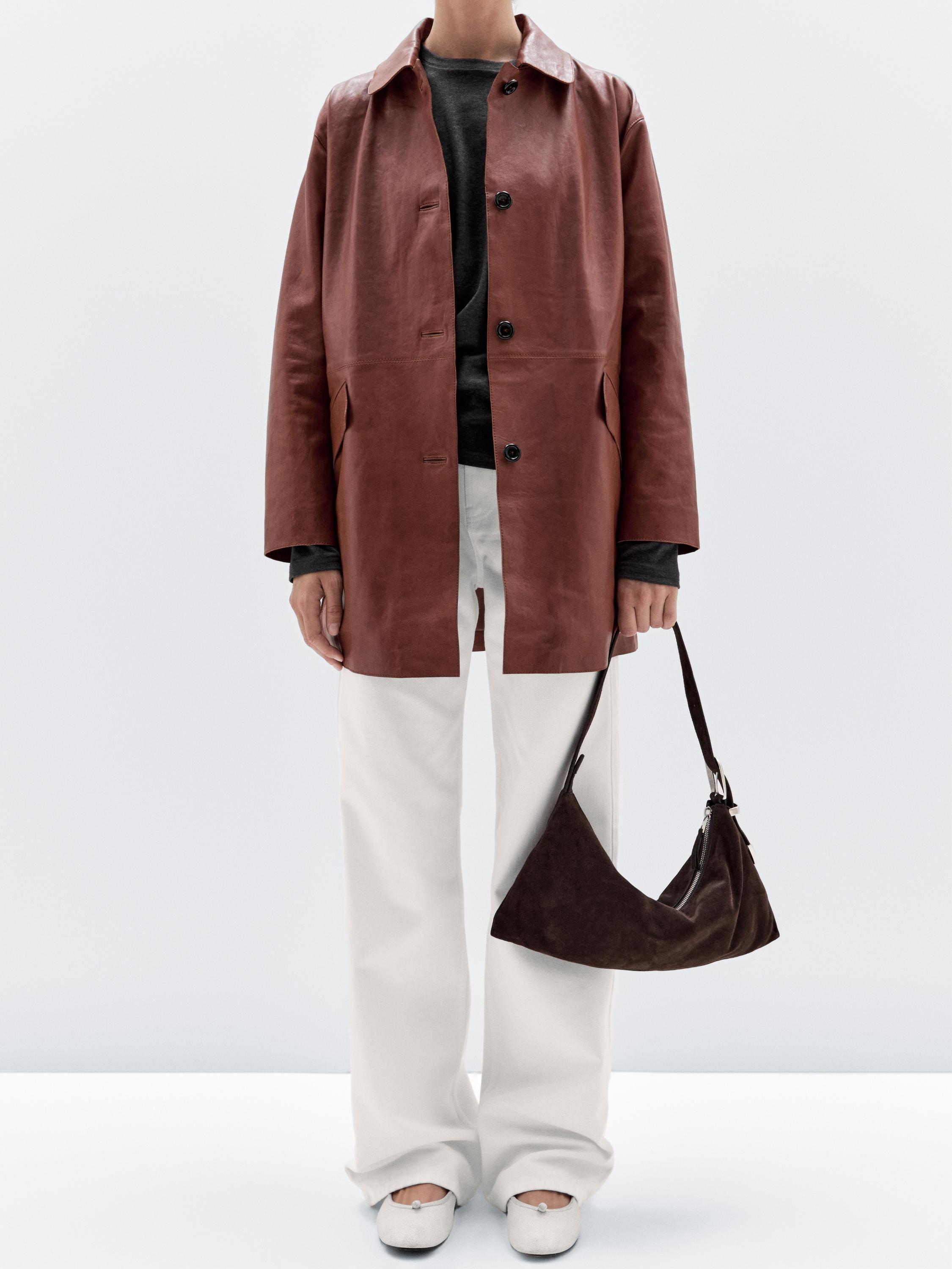 Sac moyen format en croûte de cuir