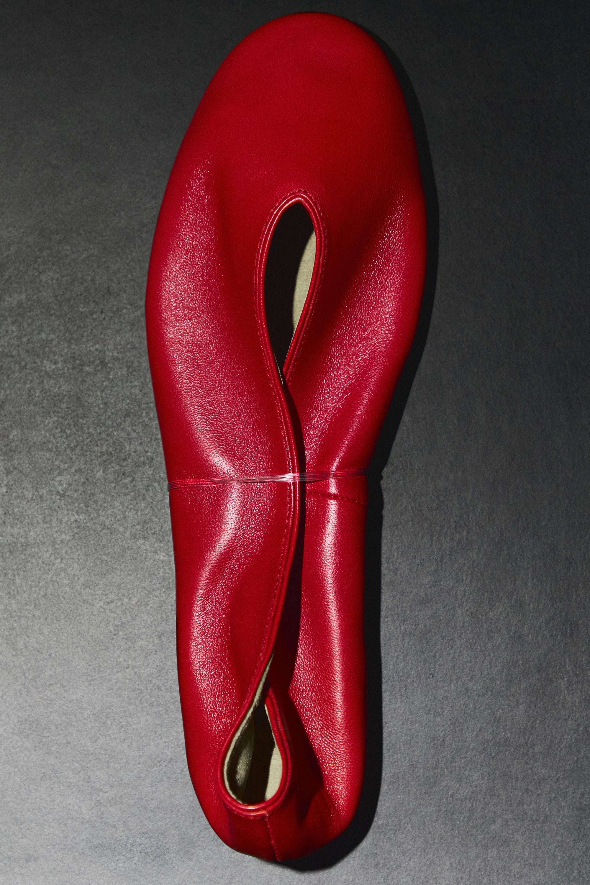 Soft leather ballerinas — RED