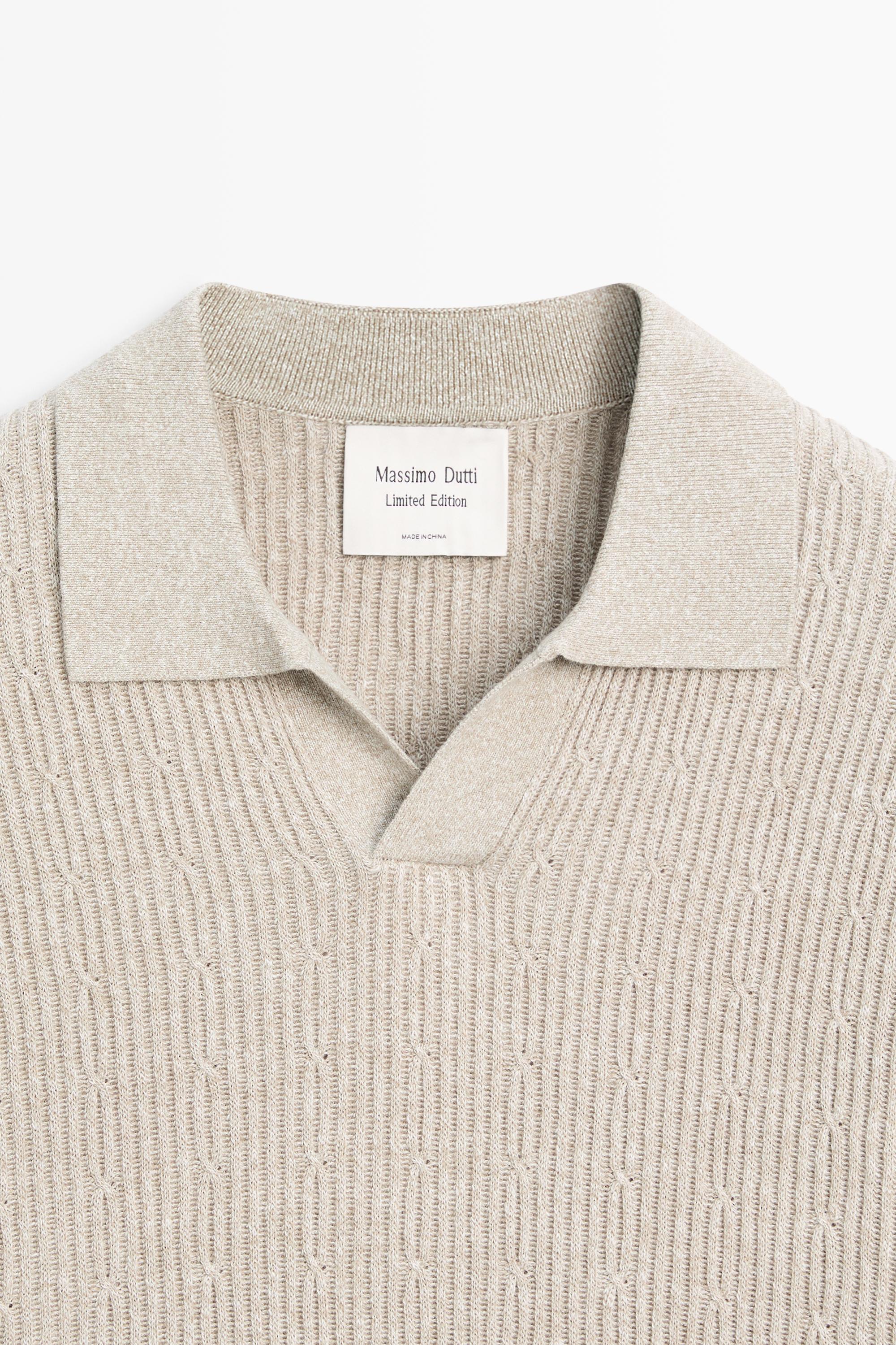 Cable-knit polo sweater - LIMITED EDITION — GREENISH