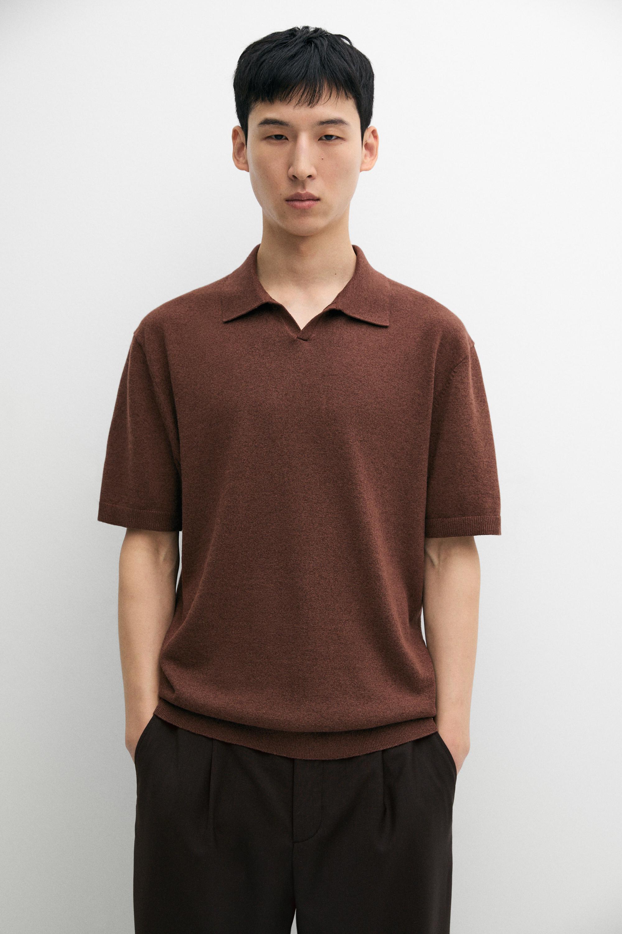 Sweter polo rajut linen