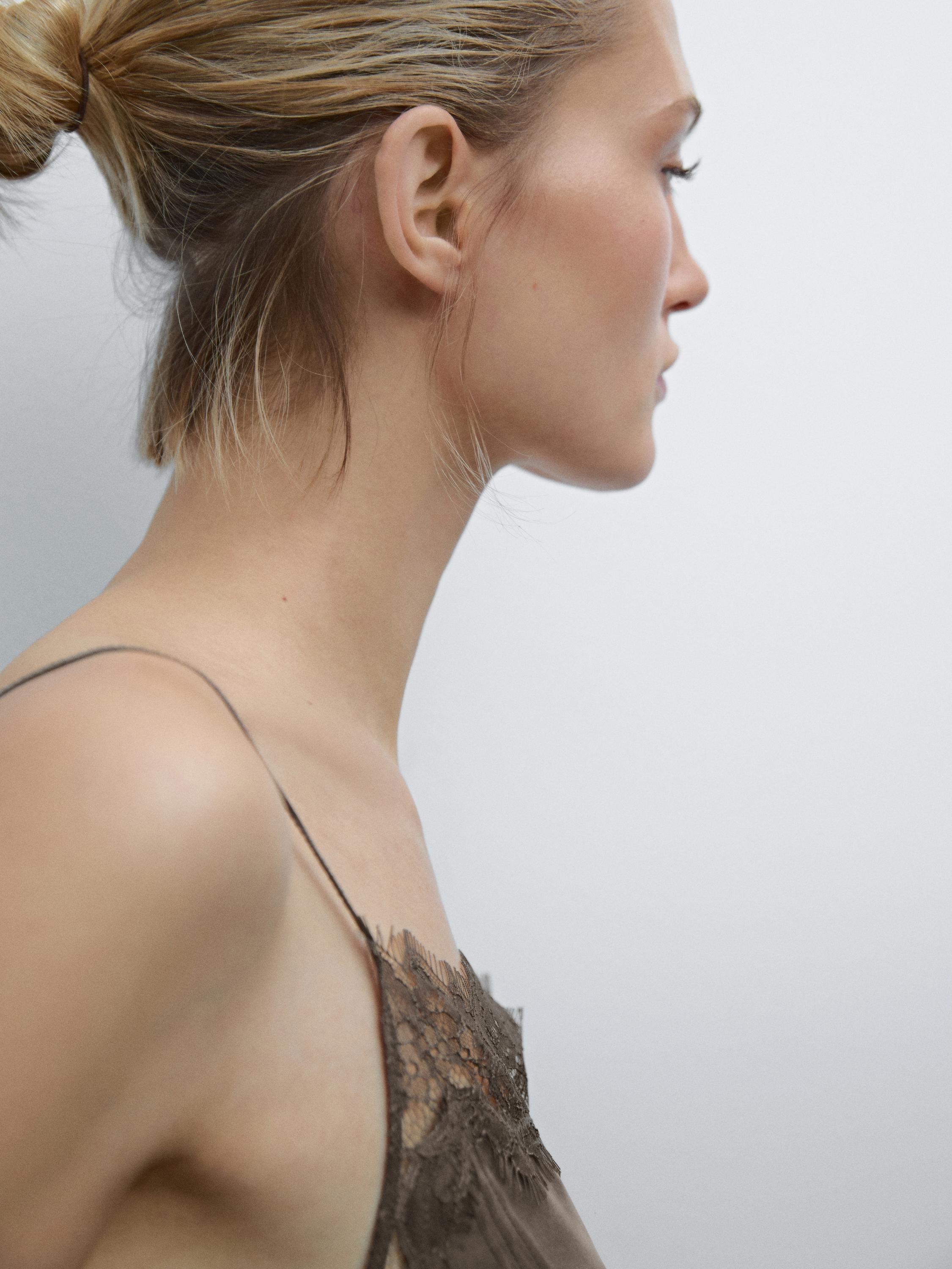 Strappy lace-trimmed top