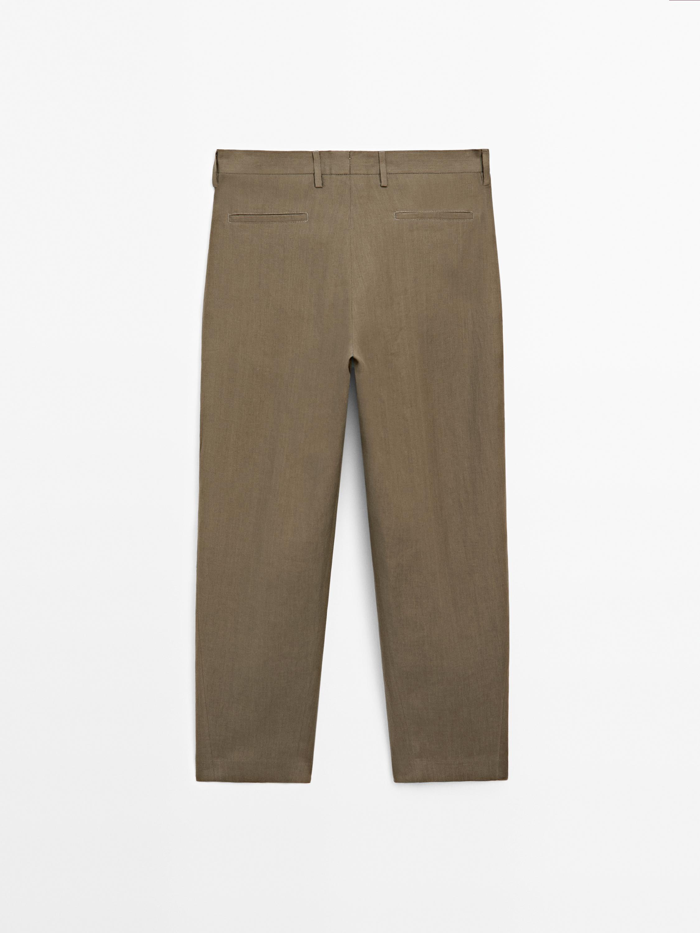 100% linen suit trousers