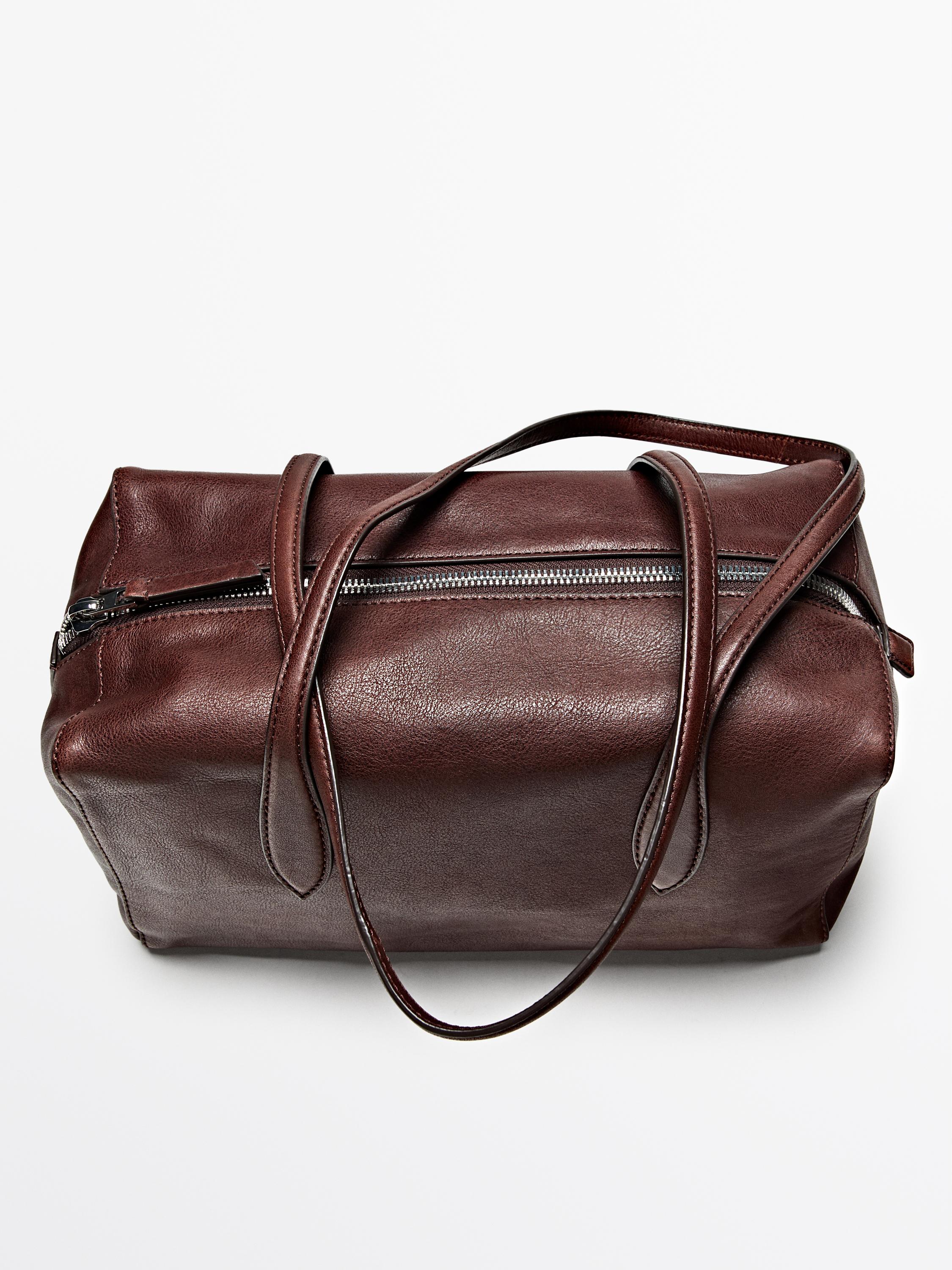 Nappa leather satchel bag · Burgundy · Bagsâ Andâ Backpacks 