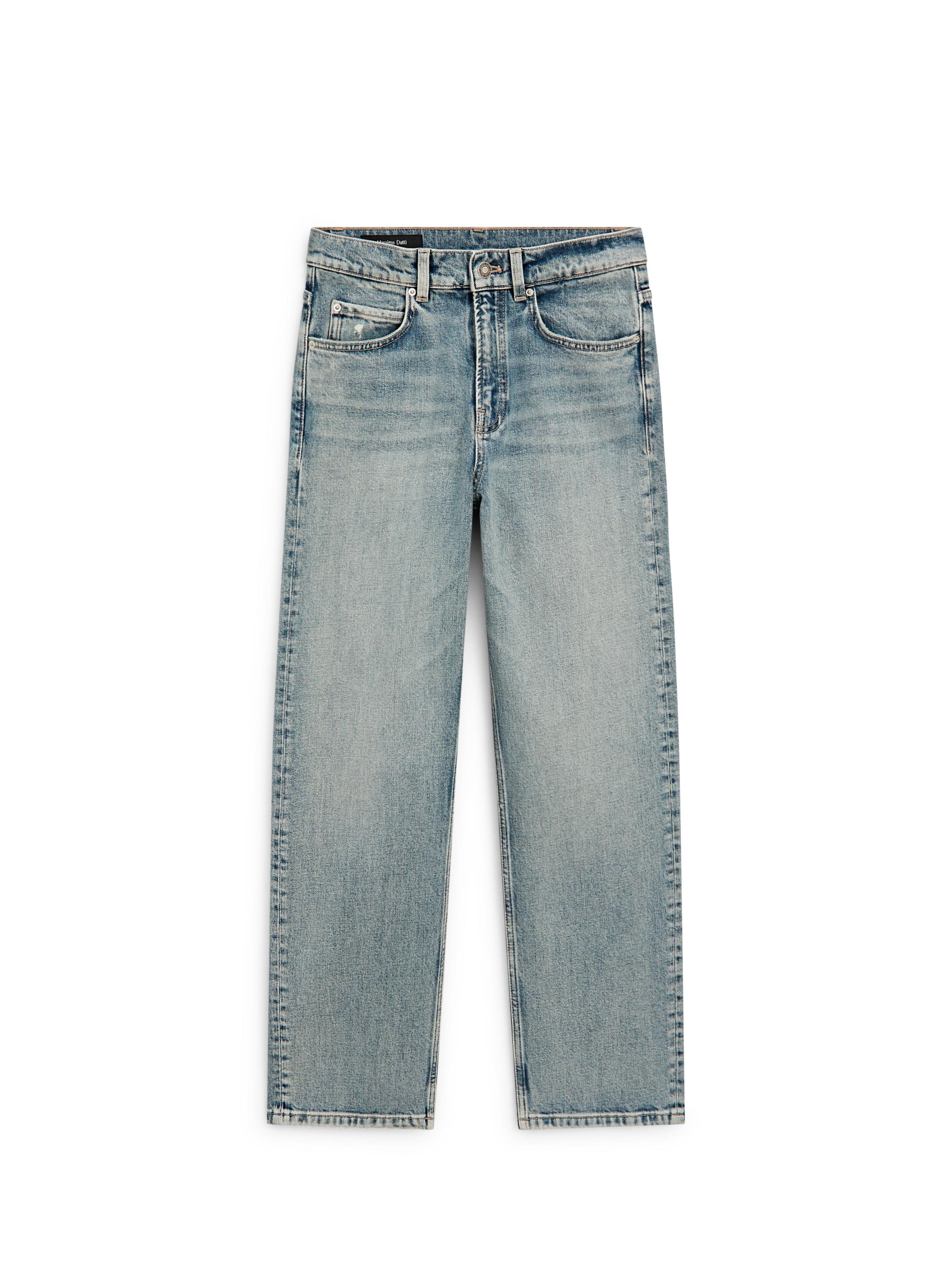 Mid-rise straight-leg jeans — Light Blue