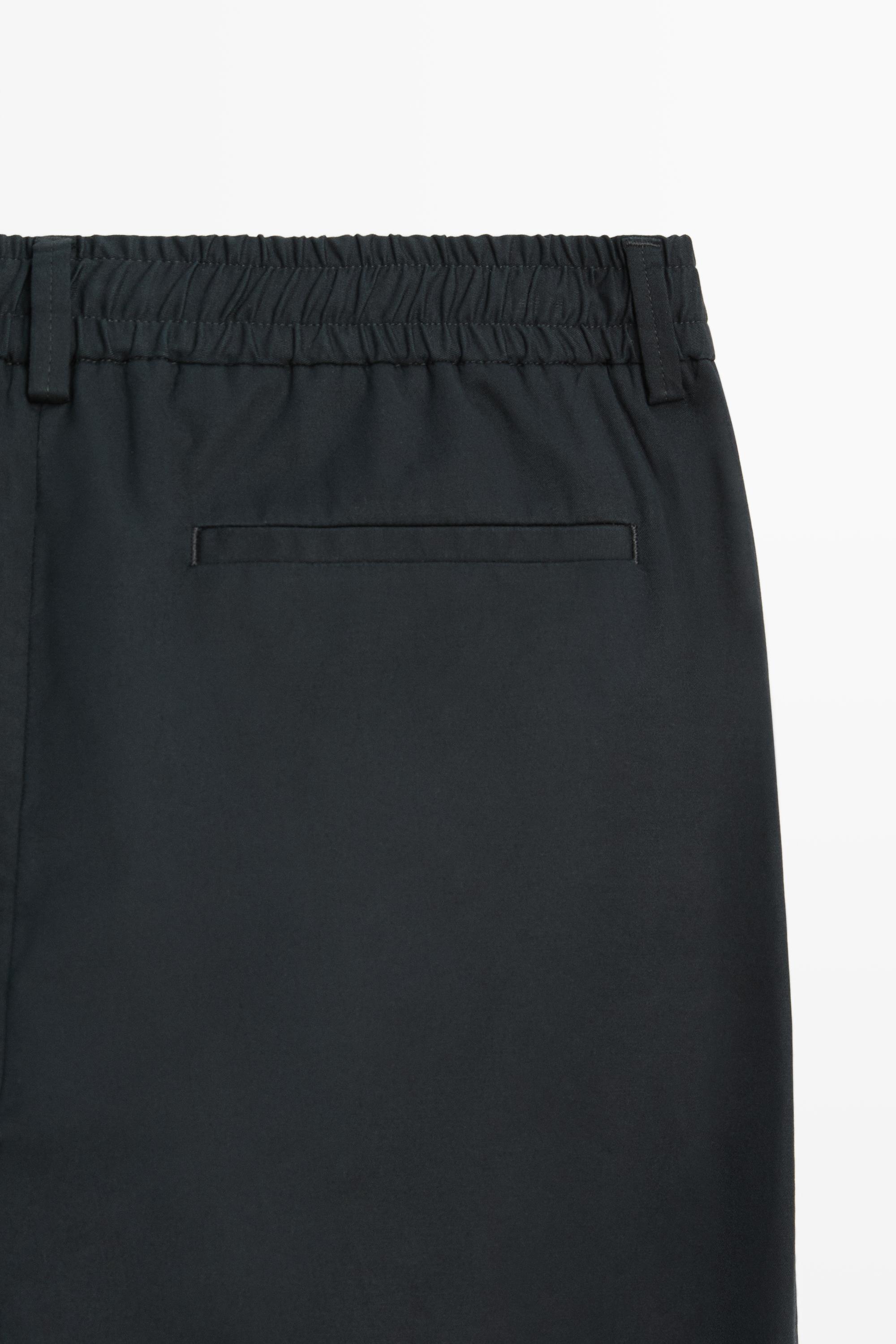 Cotton blend jogger fit pants — NAVY BLUE