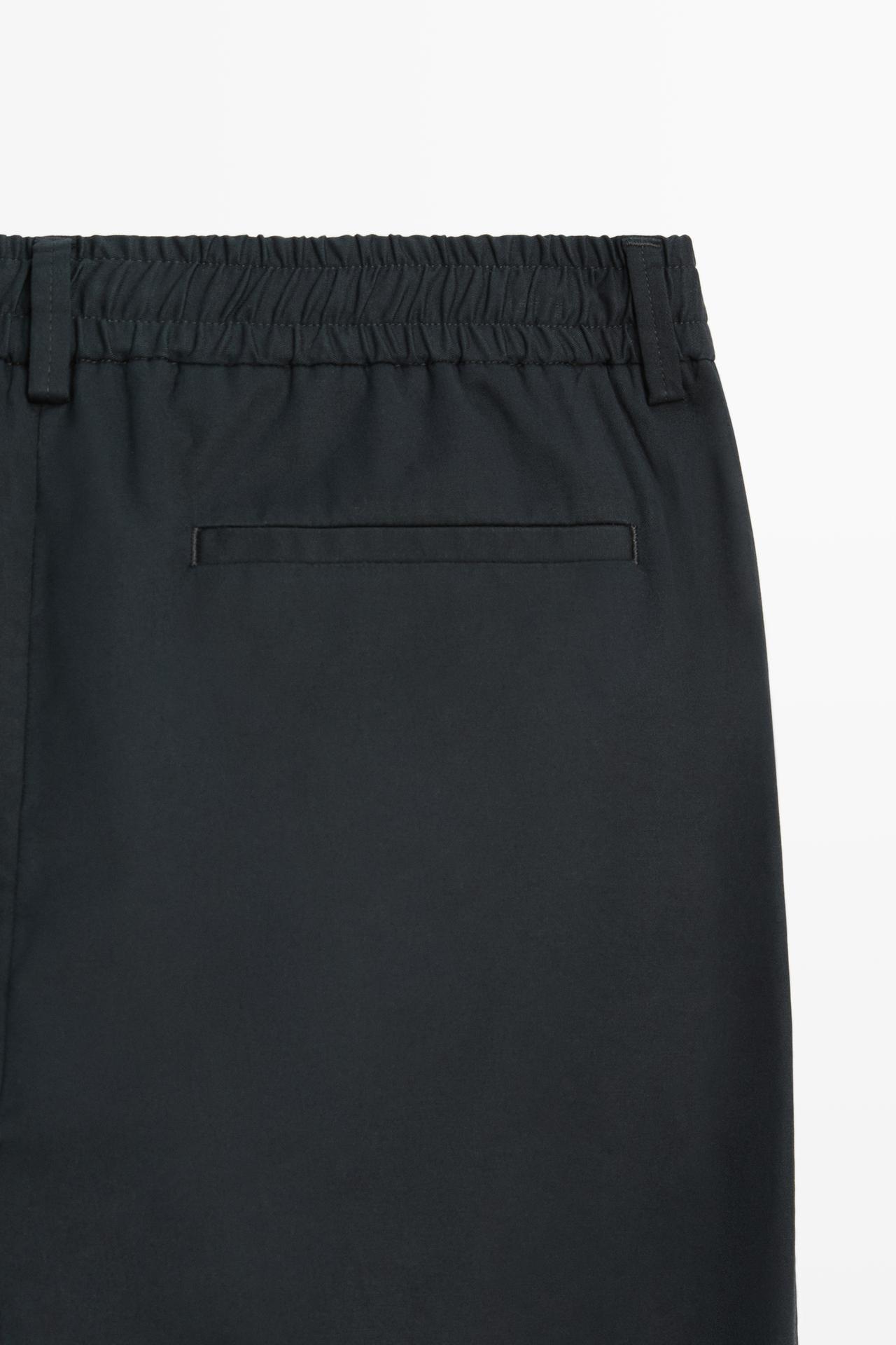 Cotton blend jogger fit pants — NAVY BLUE