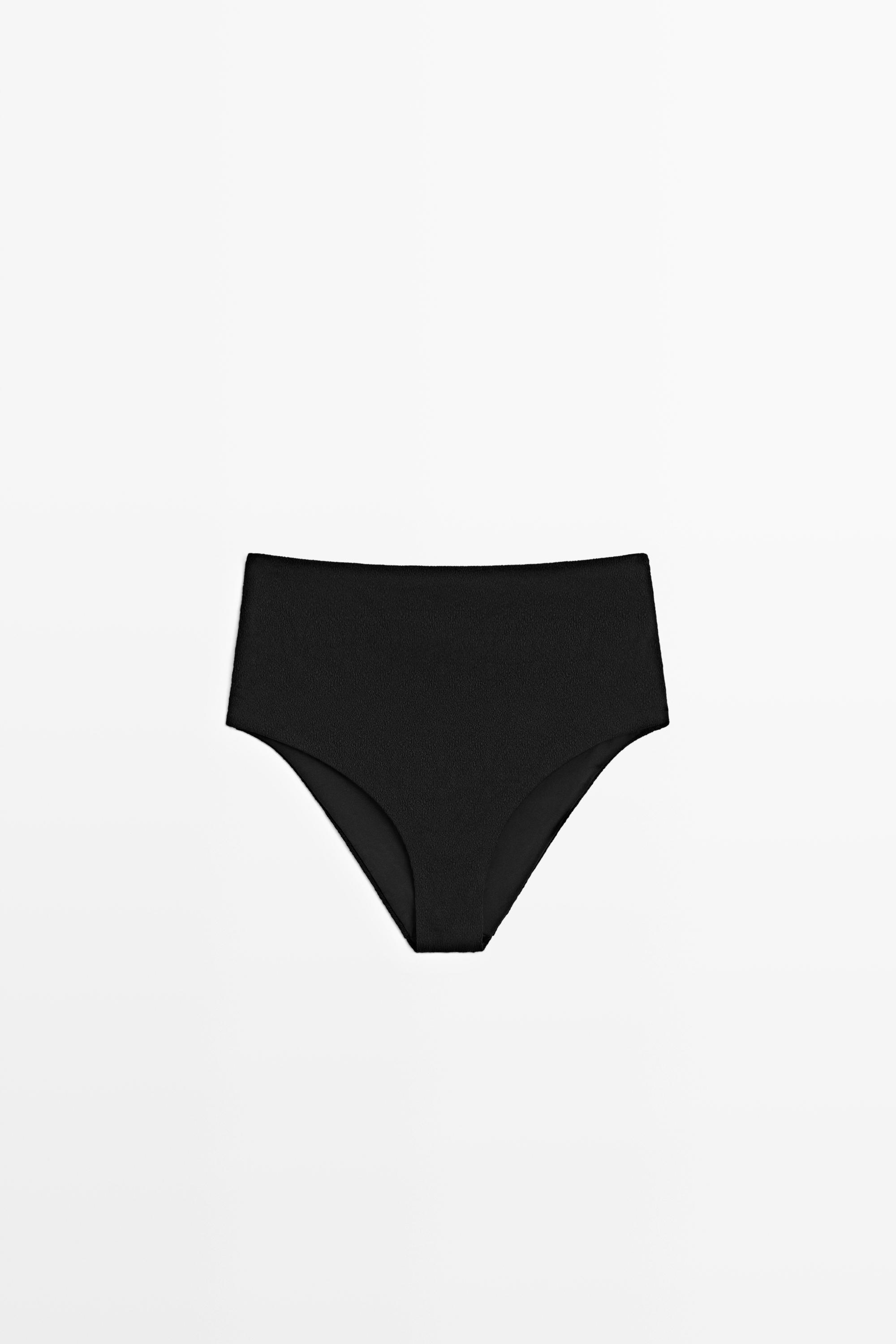 Bikini-slip met hoge taille en structuur