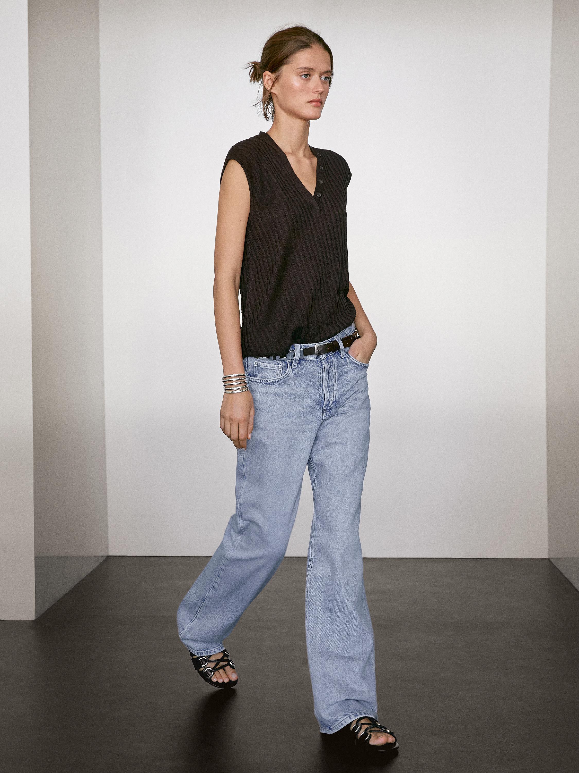 100% linen fine knit top