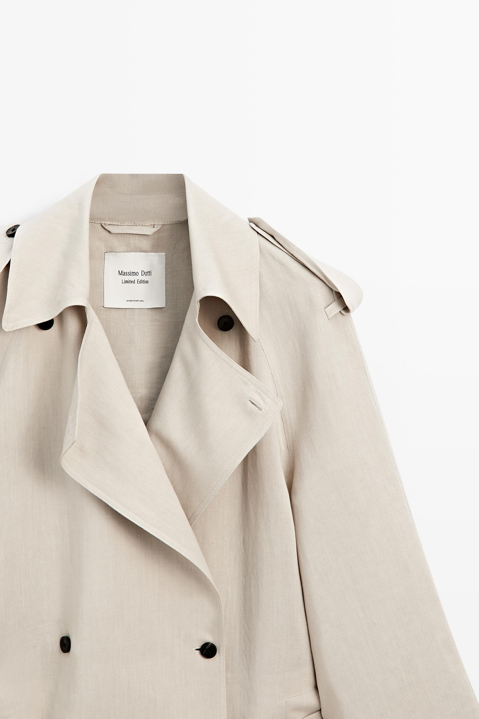 Oversize linen blend trench coat - LIMITED EDITION — SAND