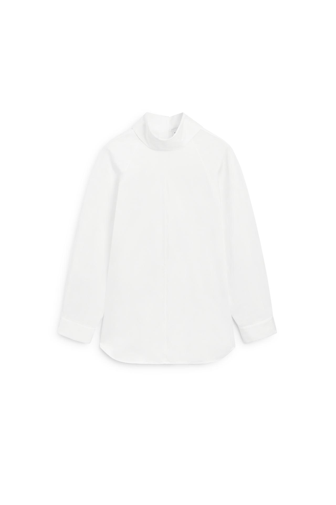 Oversize poplin high-neck shirt - LIMITED EDITION — WHITE