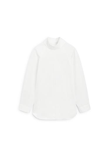 Oversize poplin high-neck shirt - LIMITED EDITION — WHITE 5