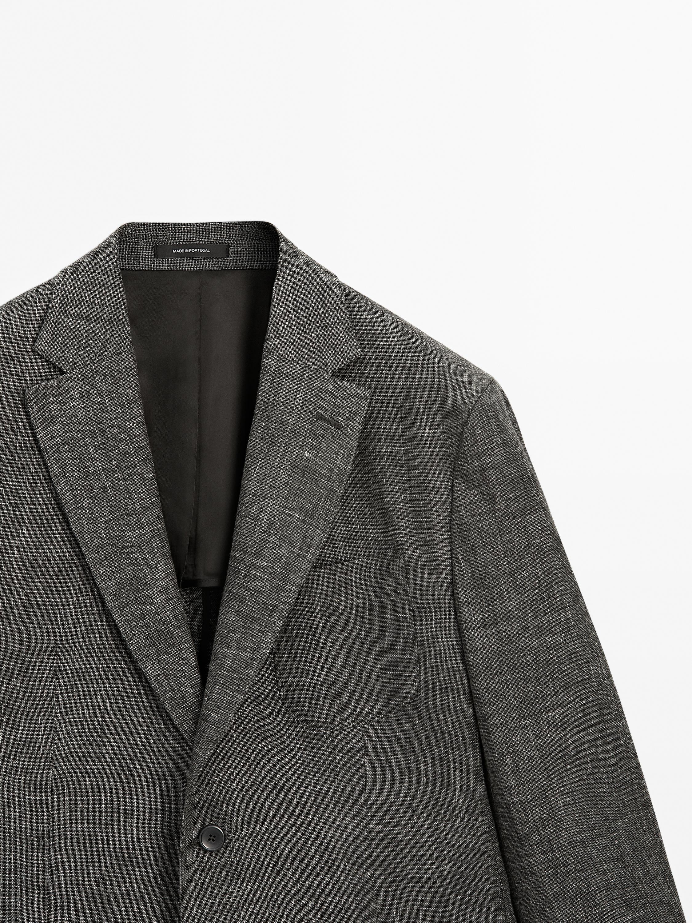 Linen and cotton blend blazer