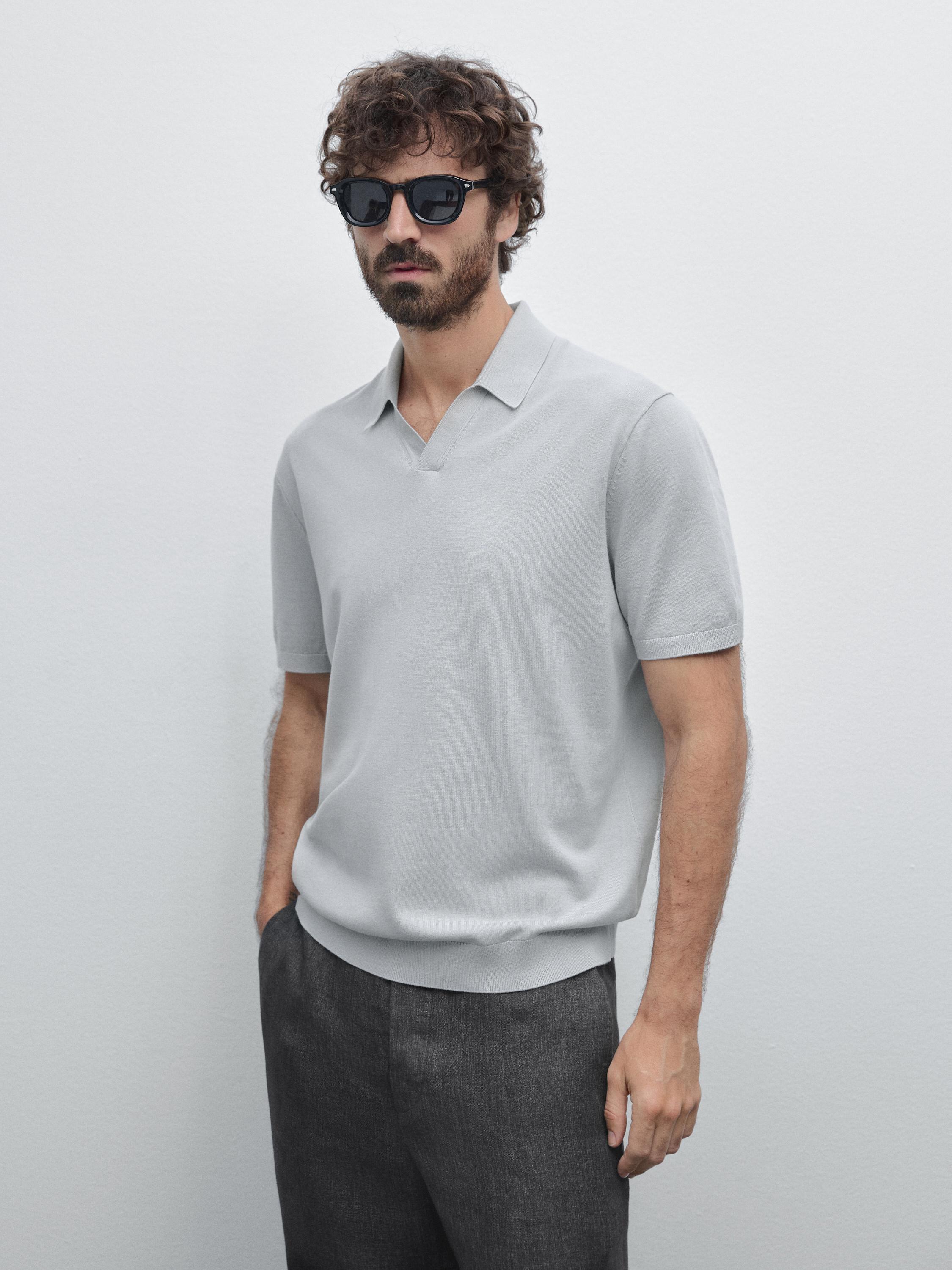 Polo en maille de coton à manches courtes