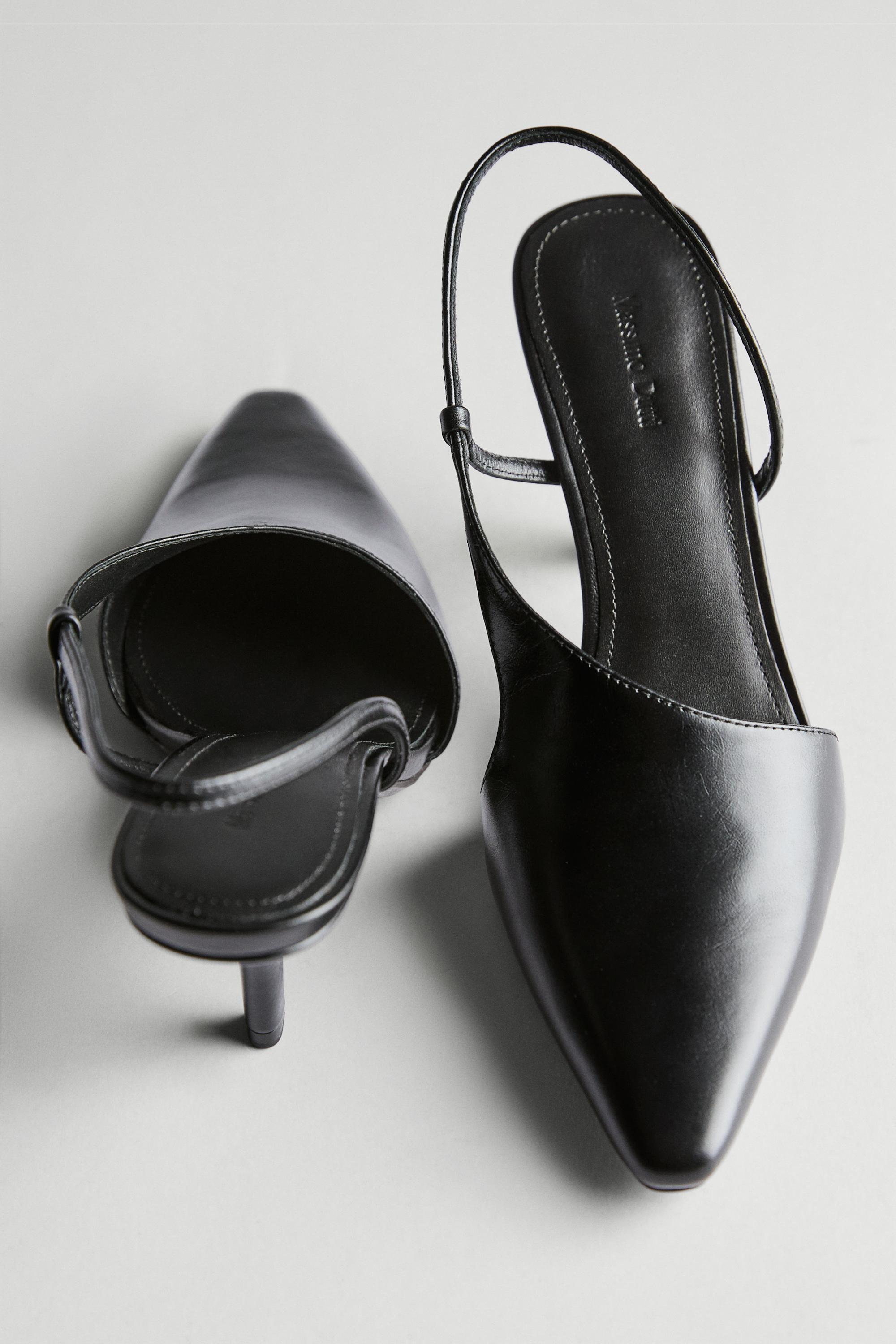 Asymmetric high-heel shoes — BLACK