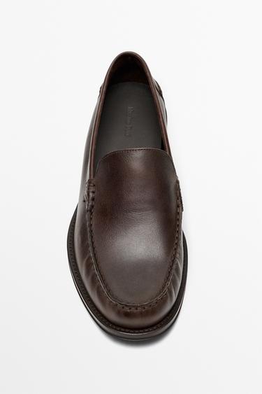 Oiled leather loafers — TAN 5