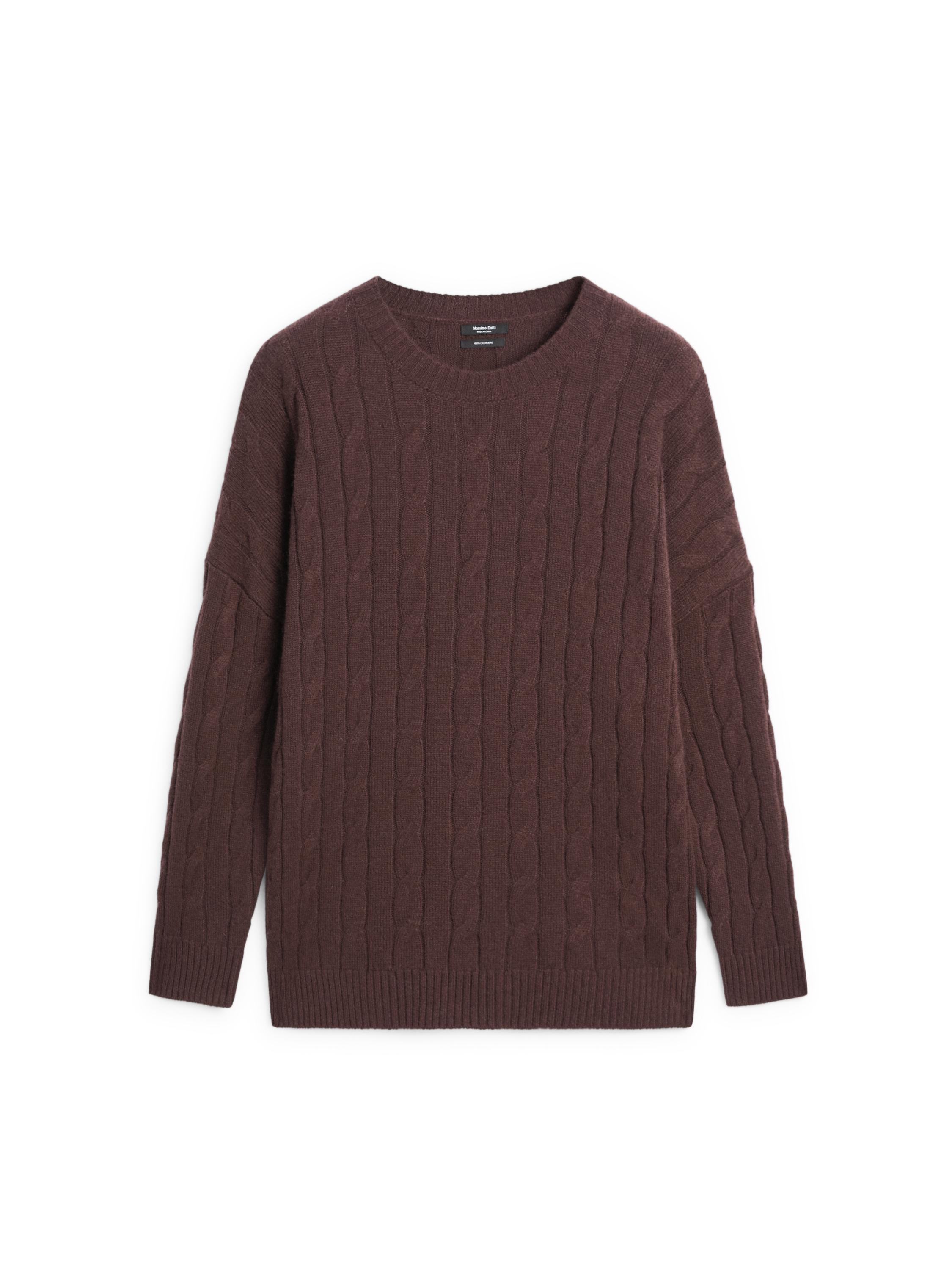 100% cashmere cable-knit sweater — MAROON