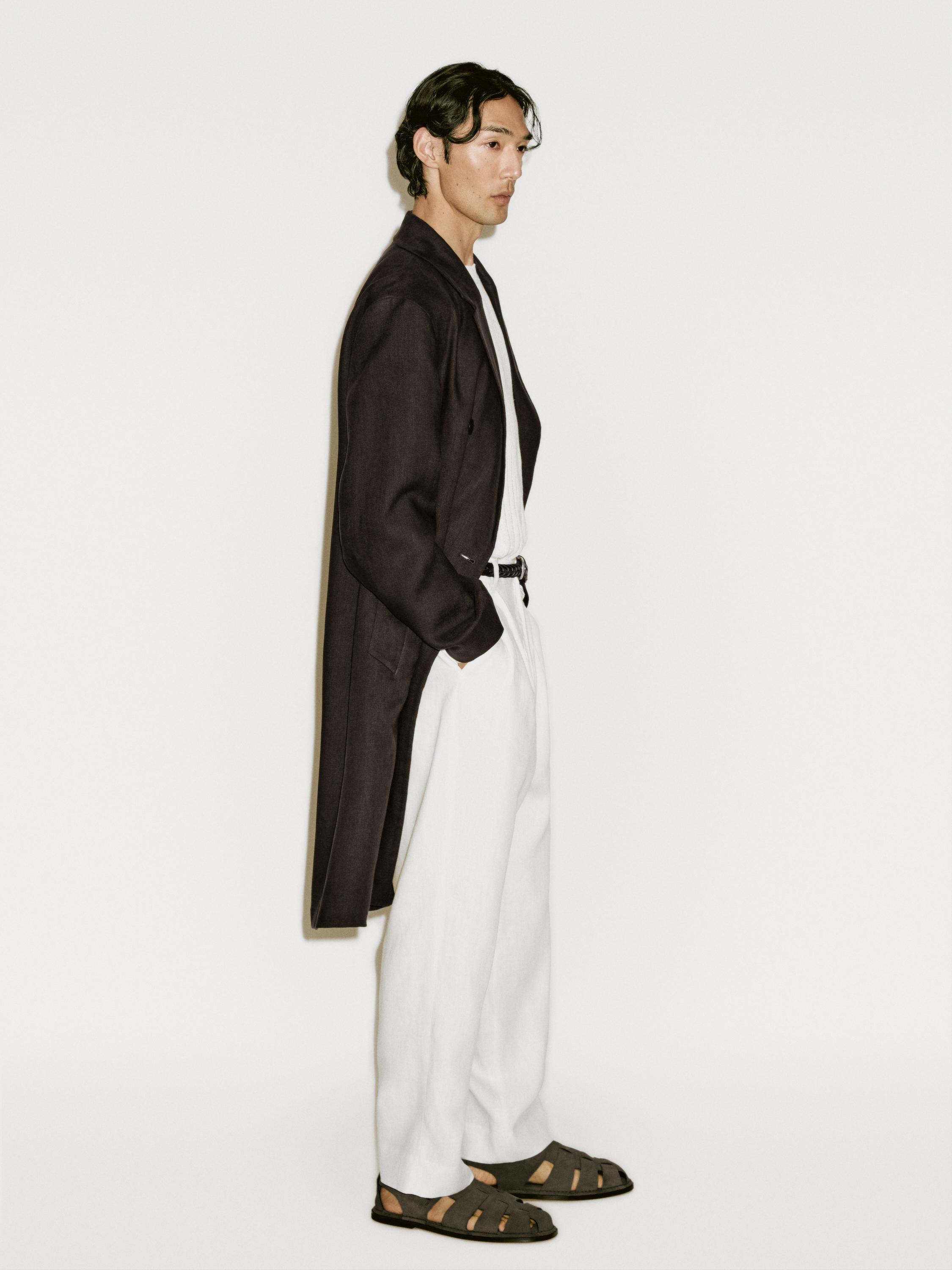 100% linen double dart trousers - Limited Edition