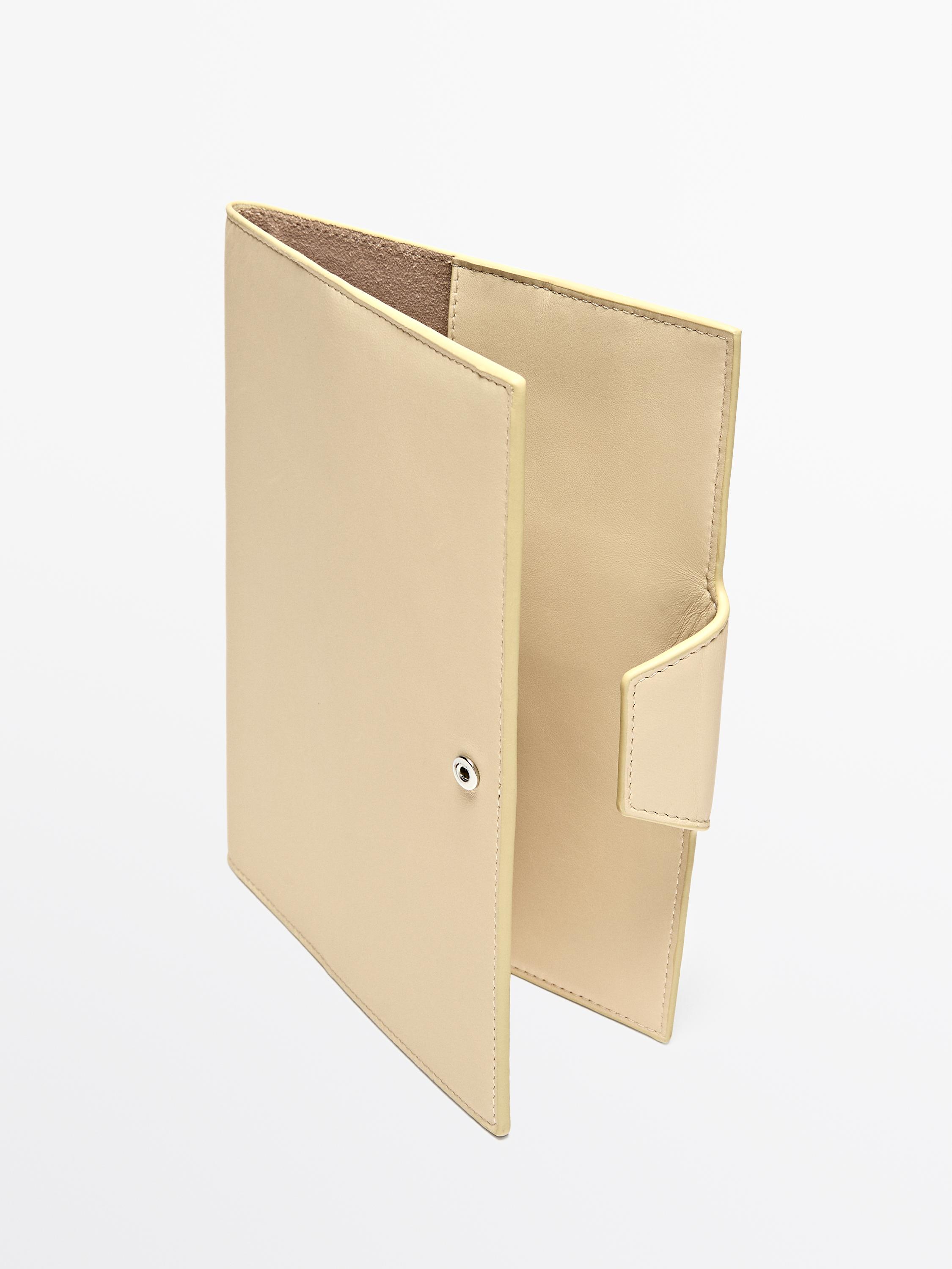 Nappa leather notebook cover — Vanilla