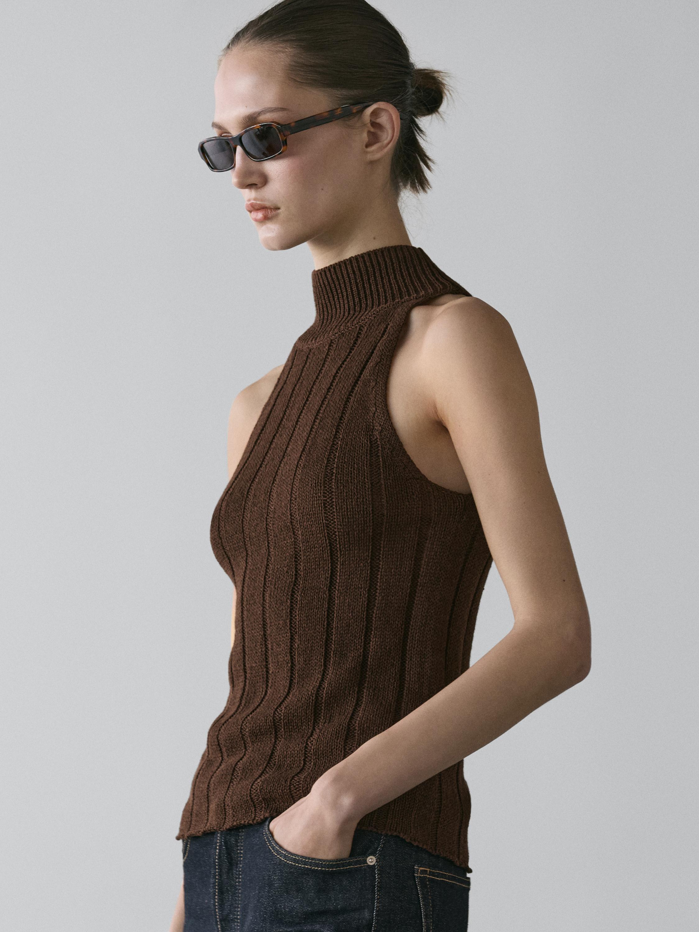 Rectangular tortoiseshell-effect sunglasses — BROWN