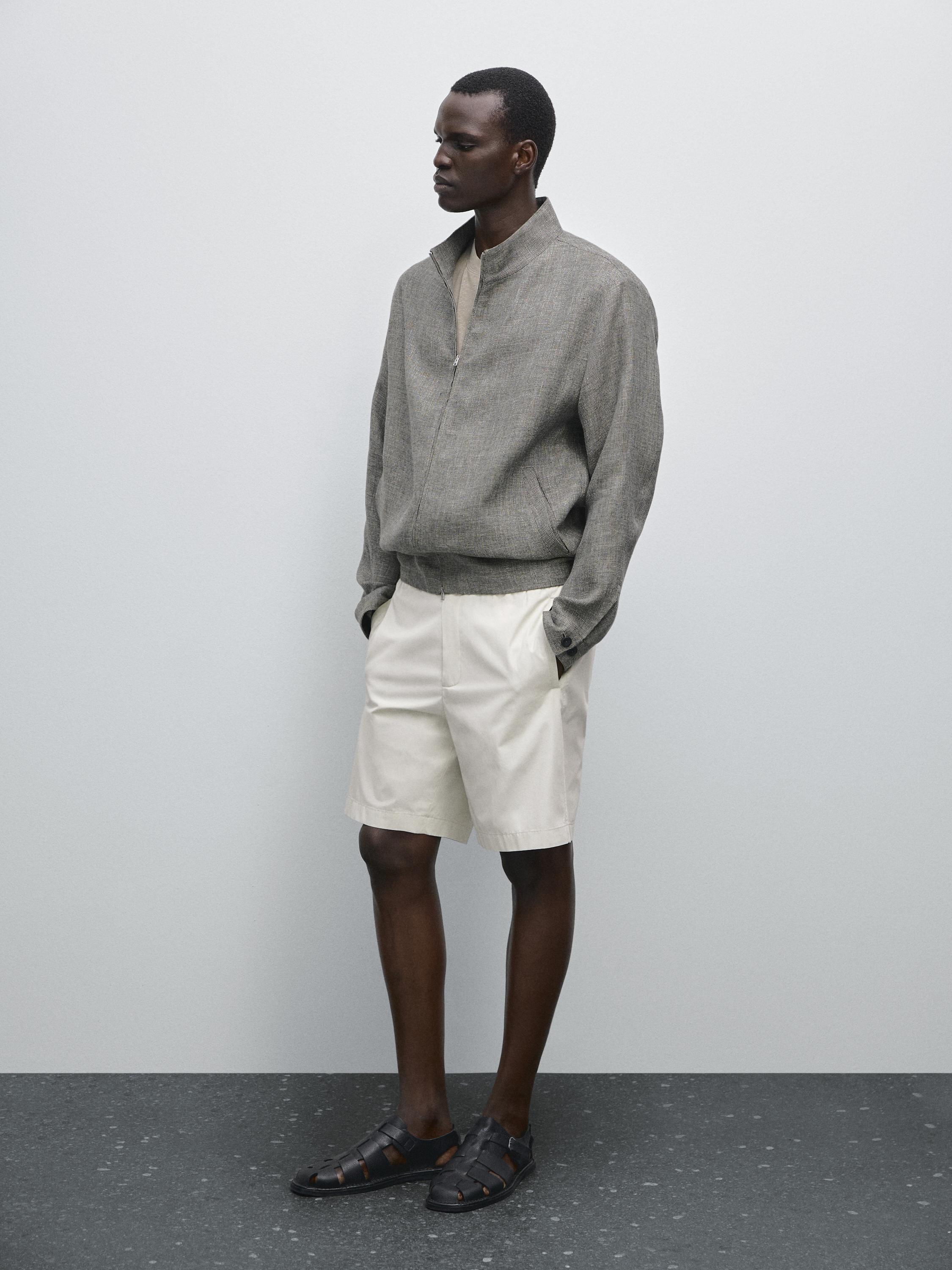 Bermuda jogger fit popelin