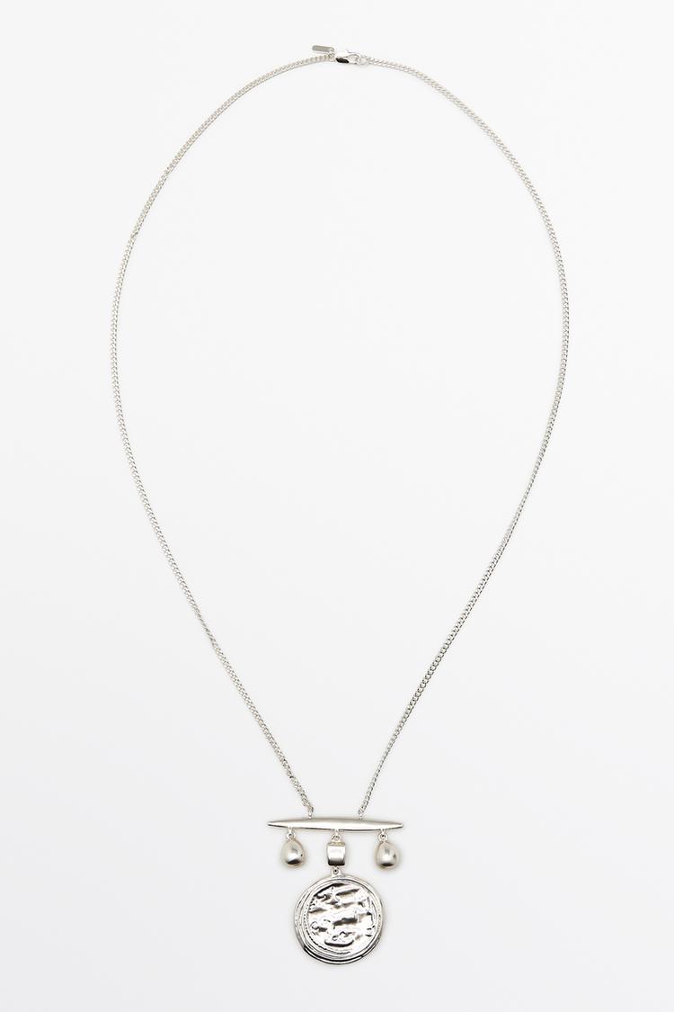 Long coin necklace — SILVER