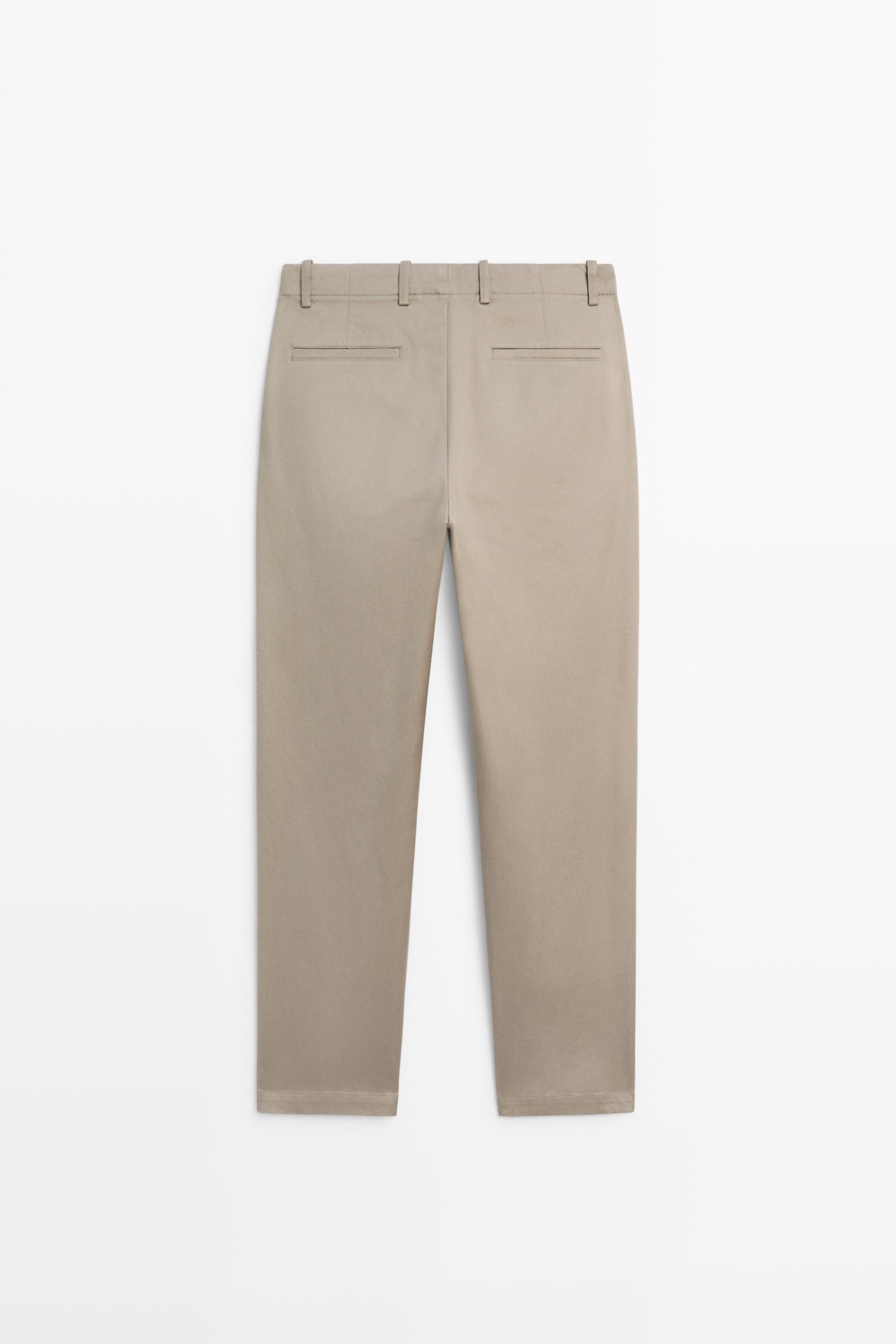 Cotton blend straight-leg pants — MINK