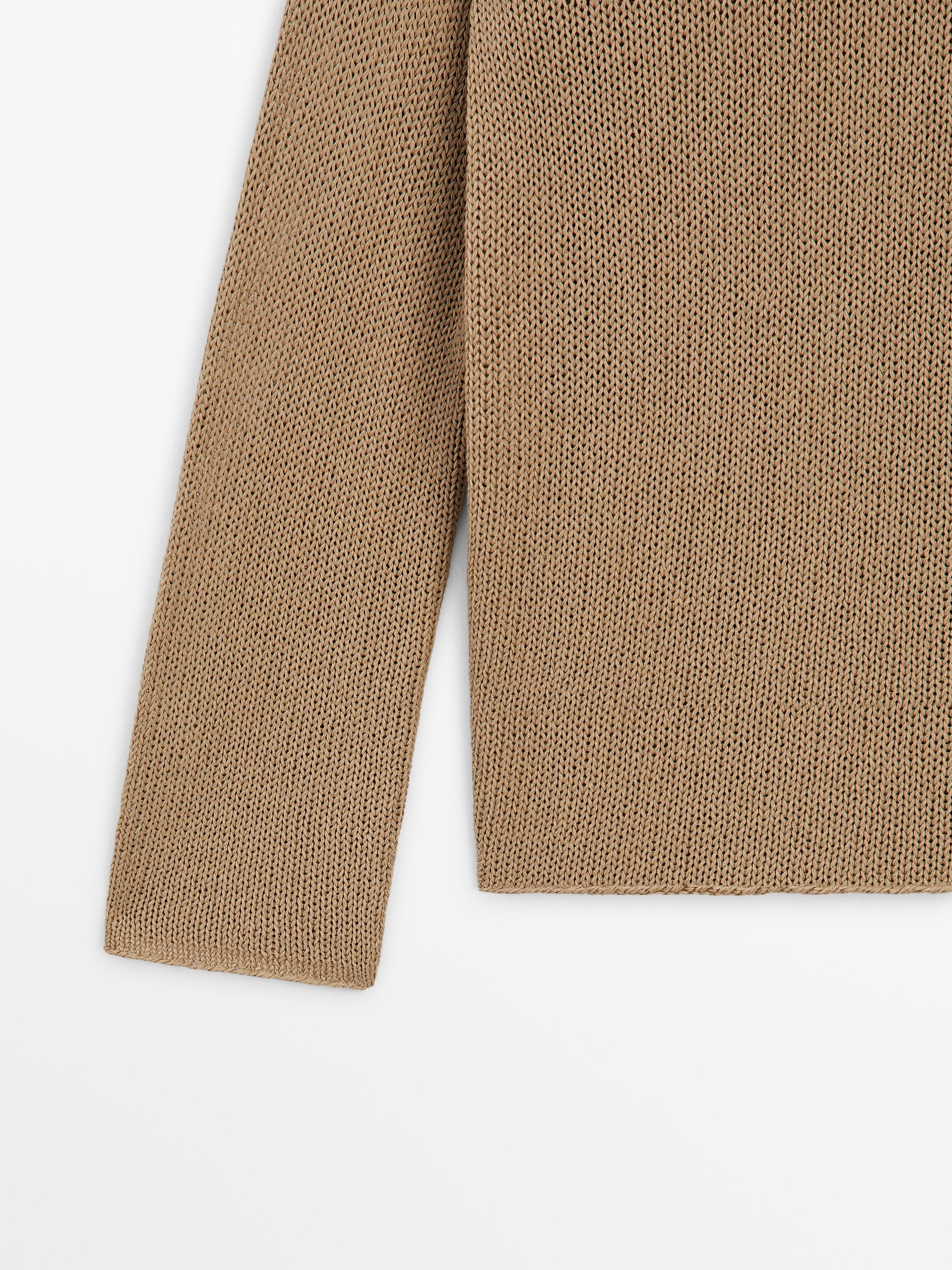 Cotton blend cutwork sweater — Washed