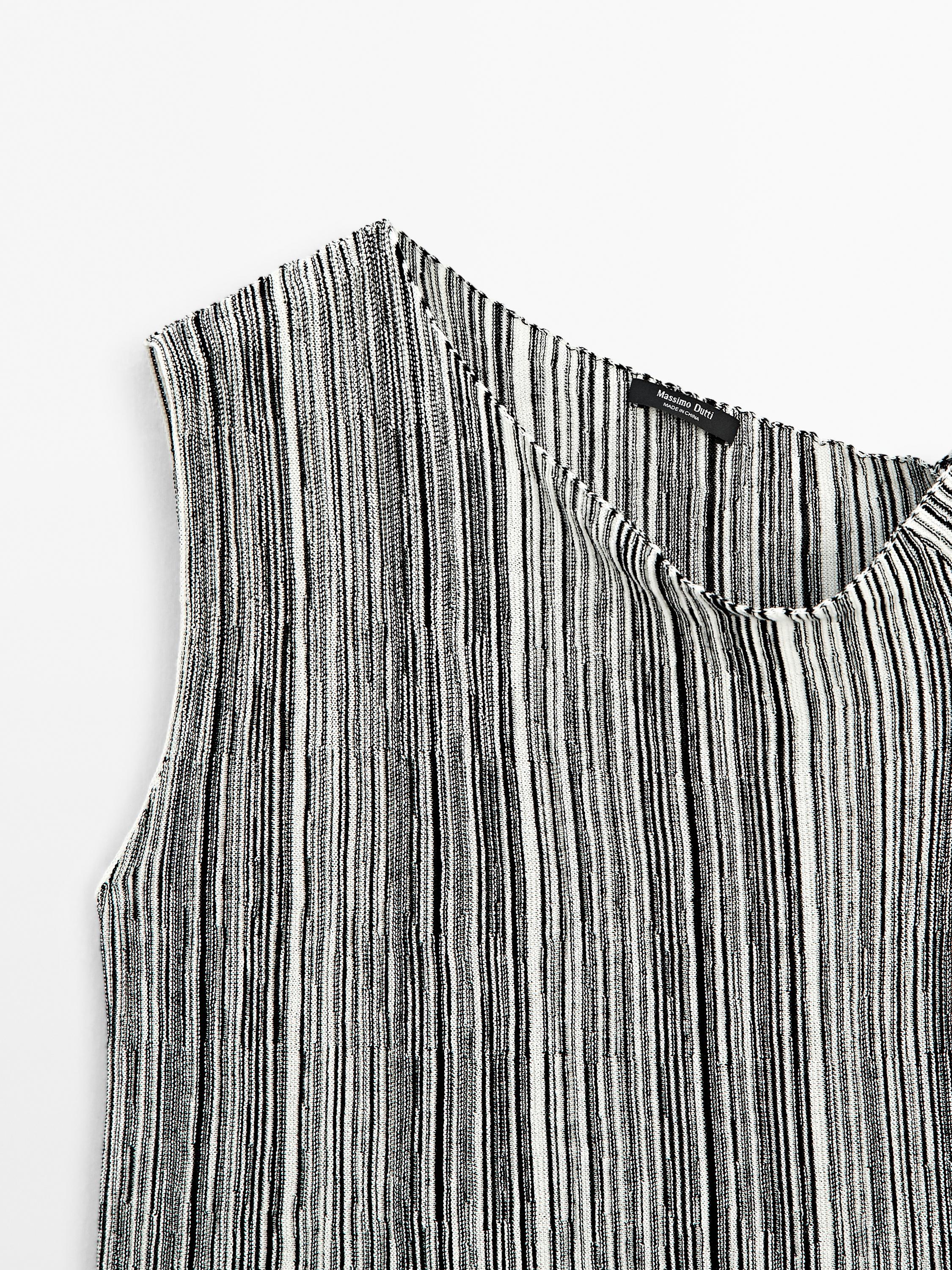 Knit top with striped detail