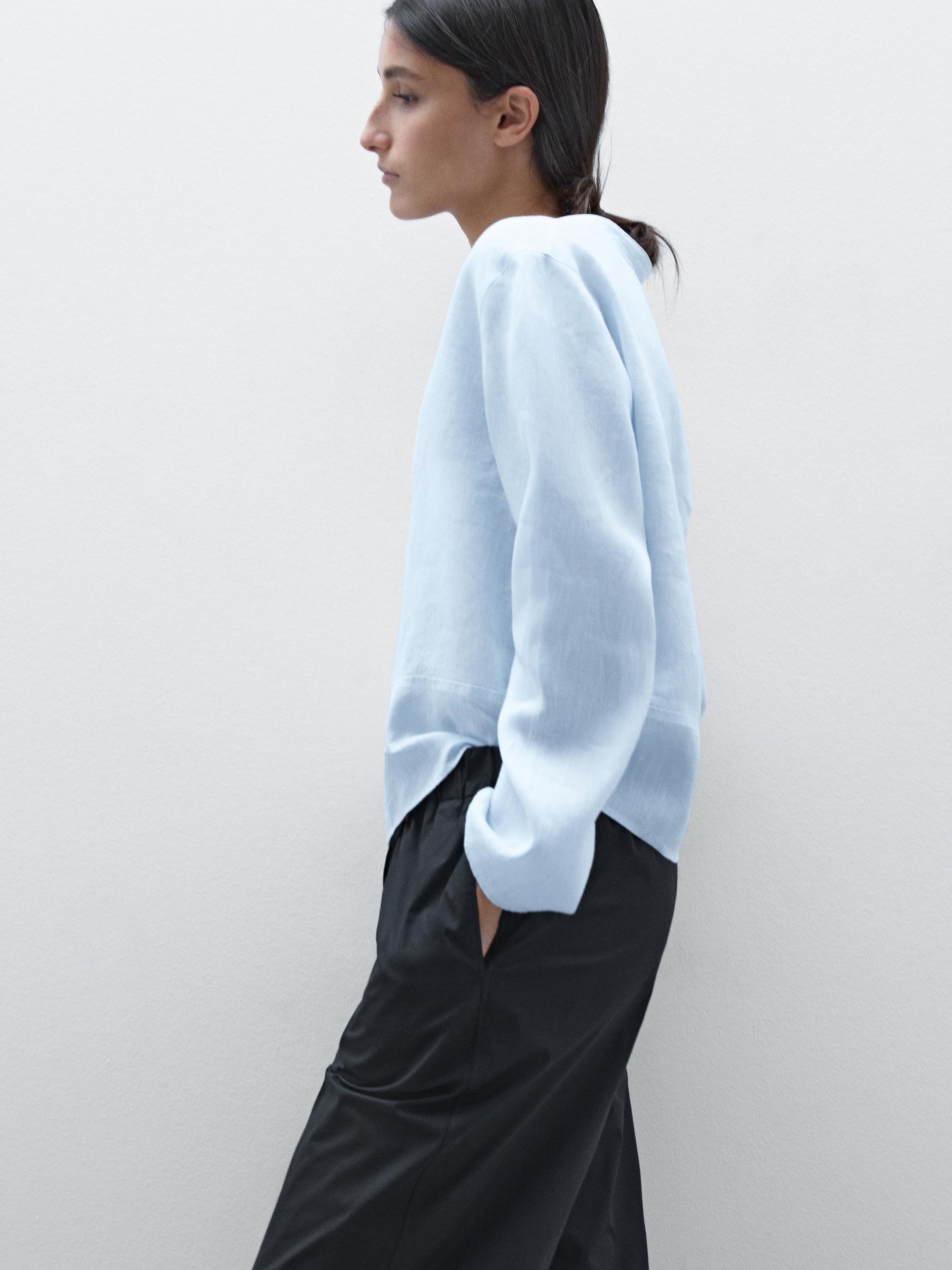 100% linen chambray shirt