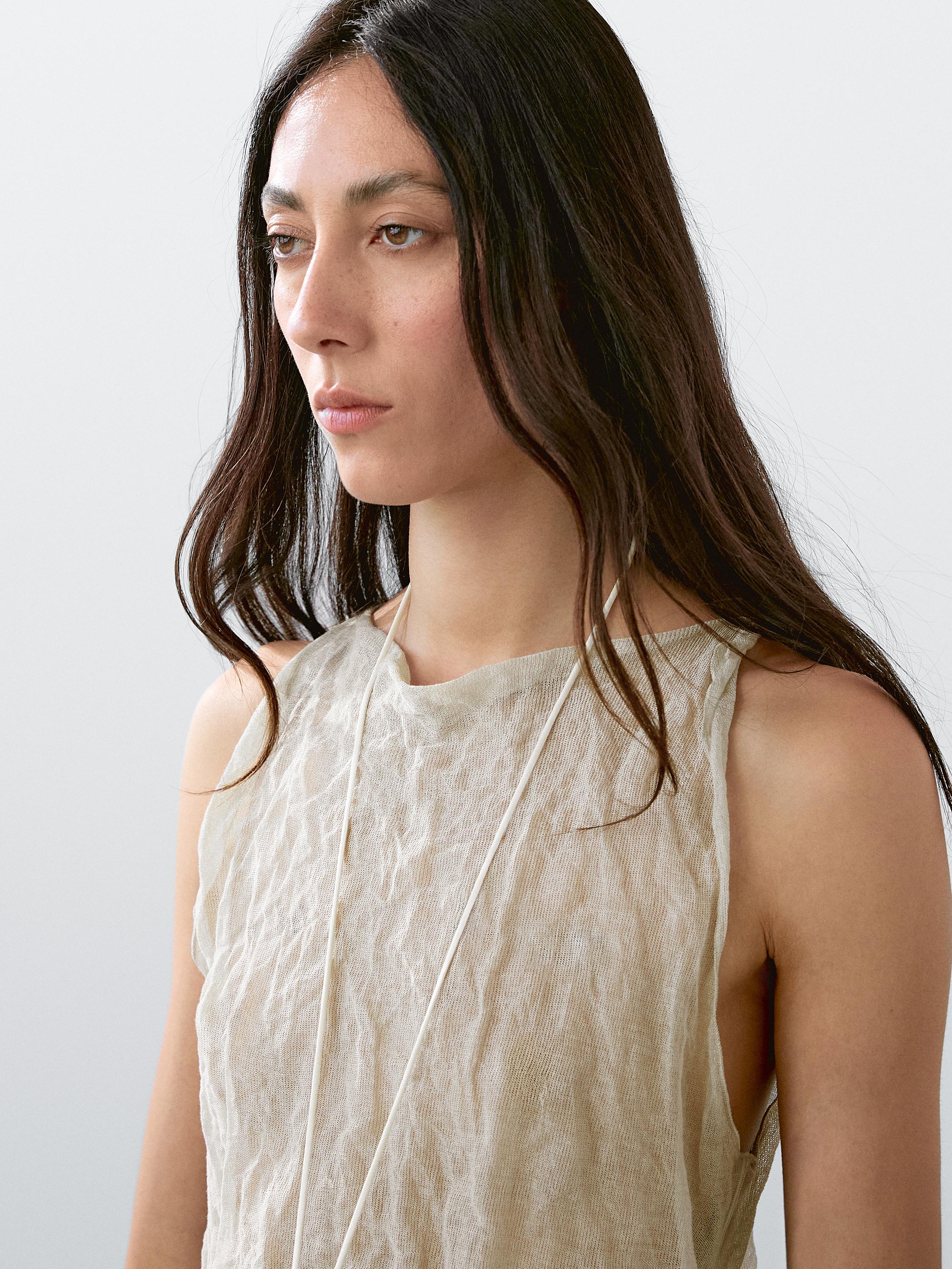 Top halter efecto arrugado