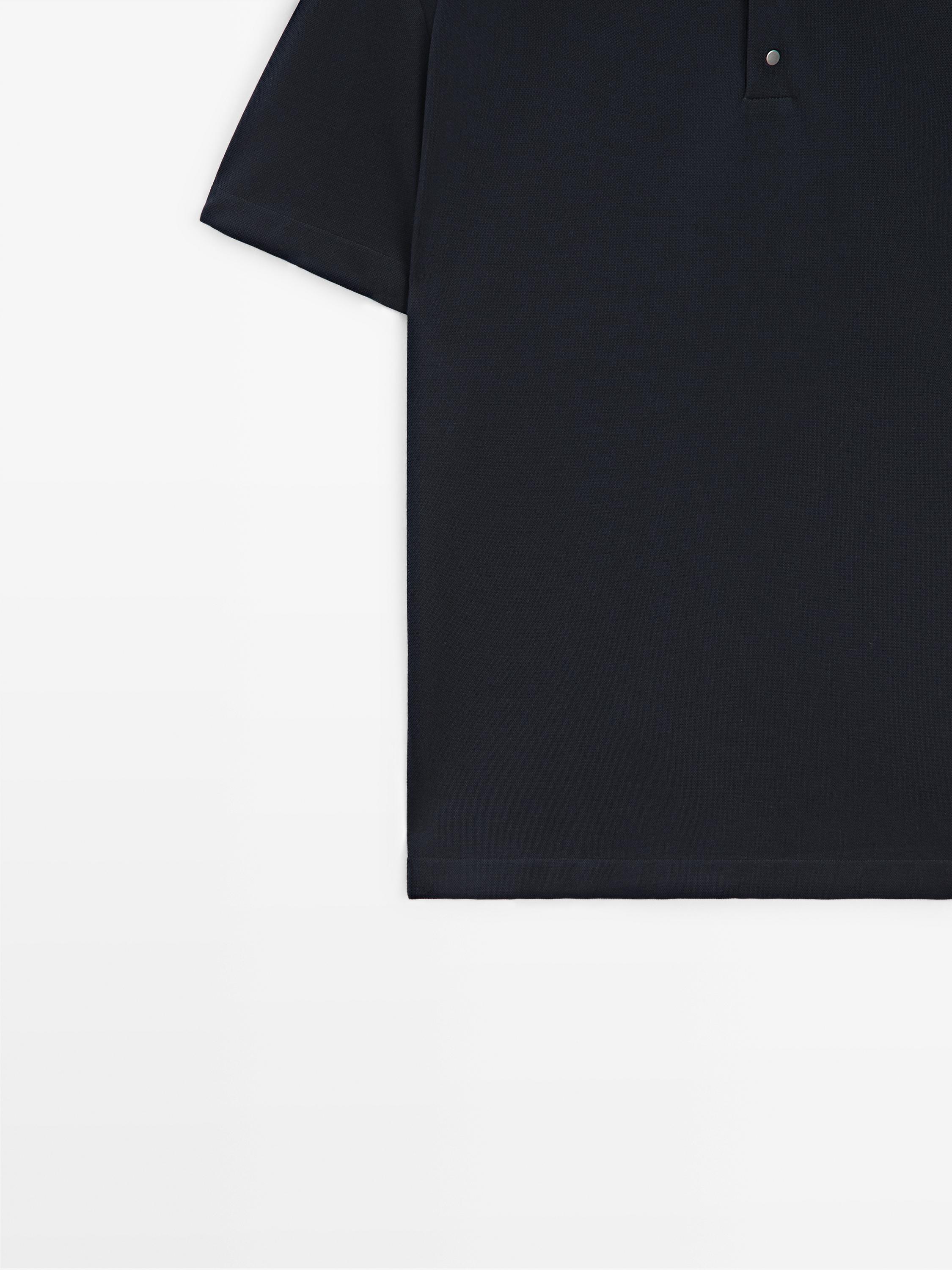 100% cotton short sleeve polo shirt — NAVY BLUE