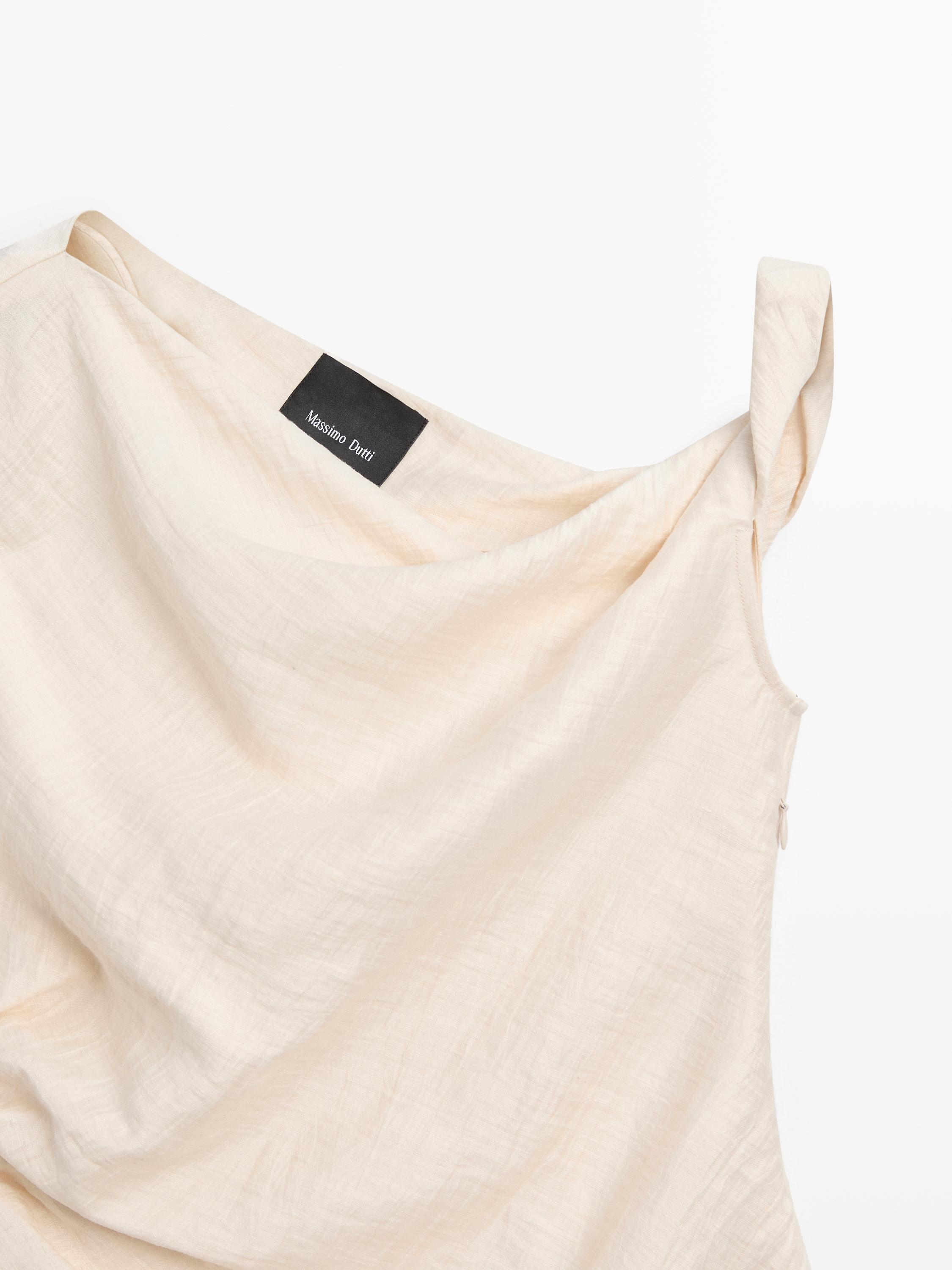 Asymmetric top with knot detail — BEIGE
