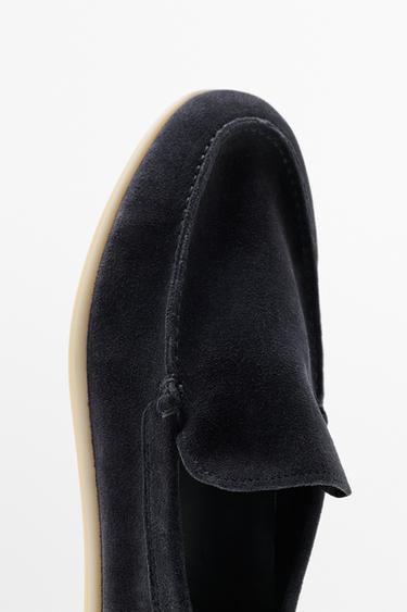 Soft split leather loafers — BLUE 7