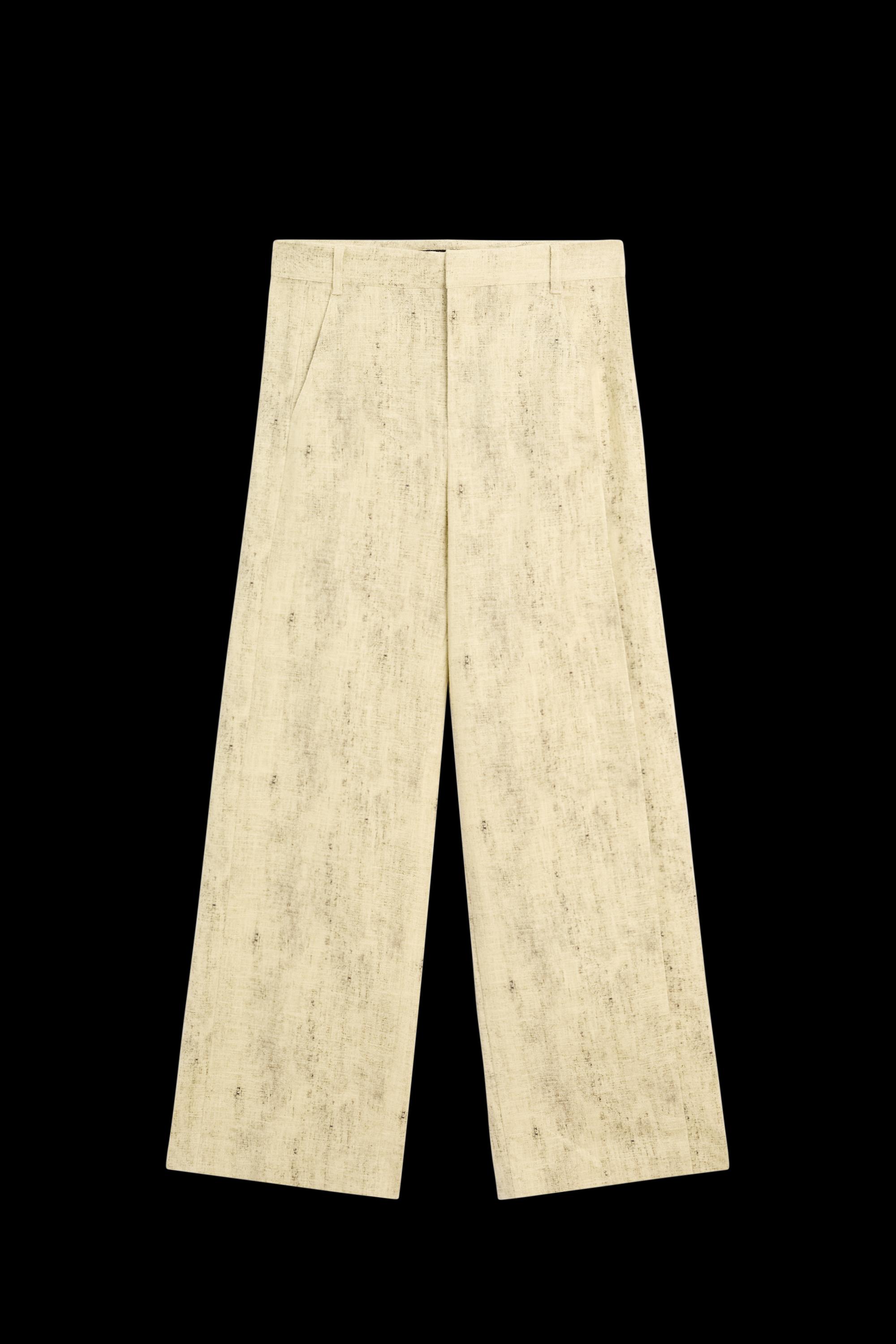 Ramie blend trousers — YELLOW