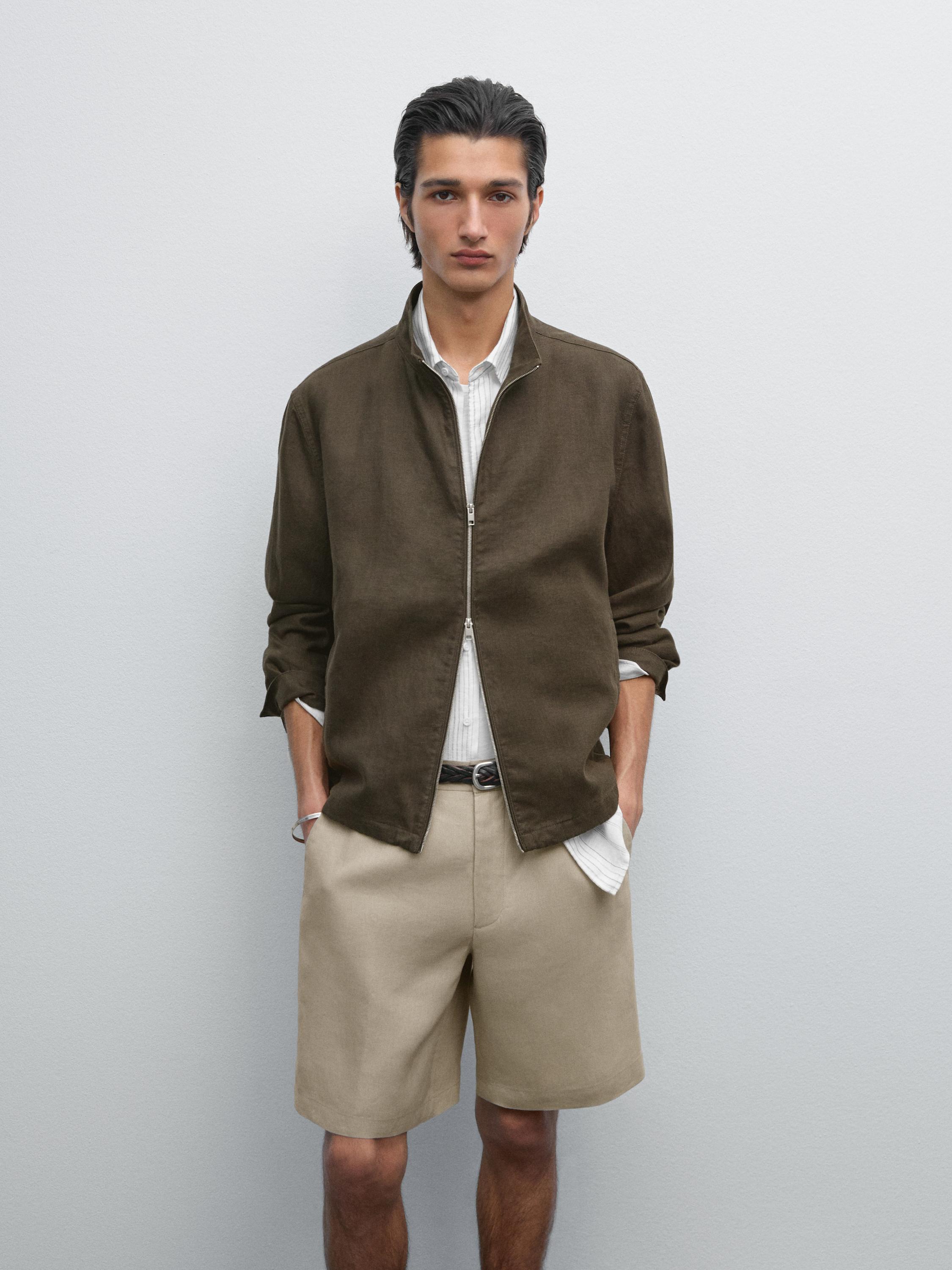 Bermuda semi jogger fit 100% lino