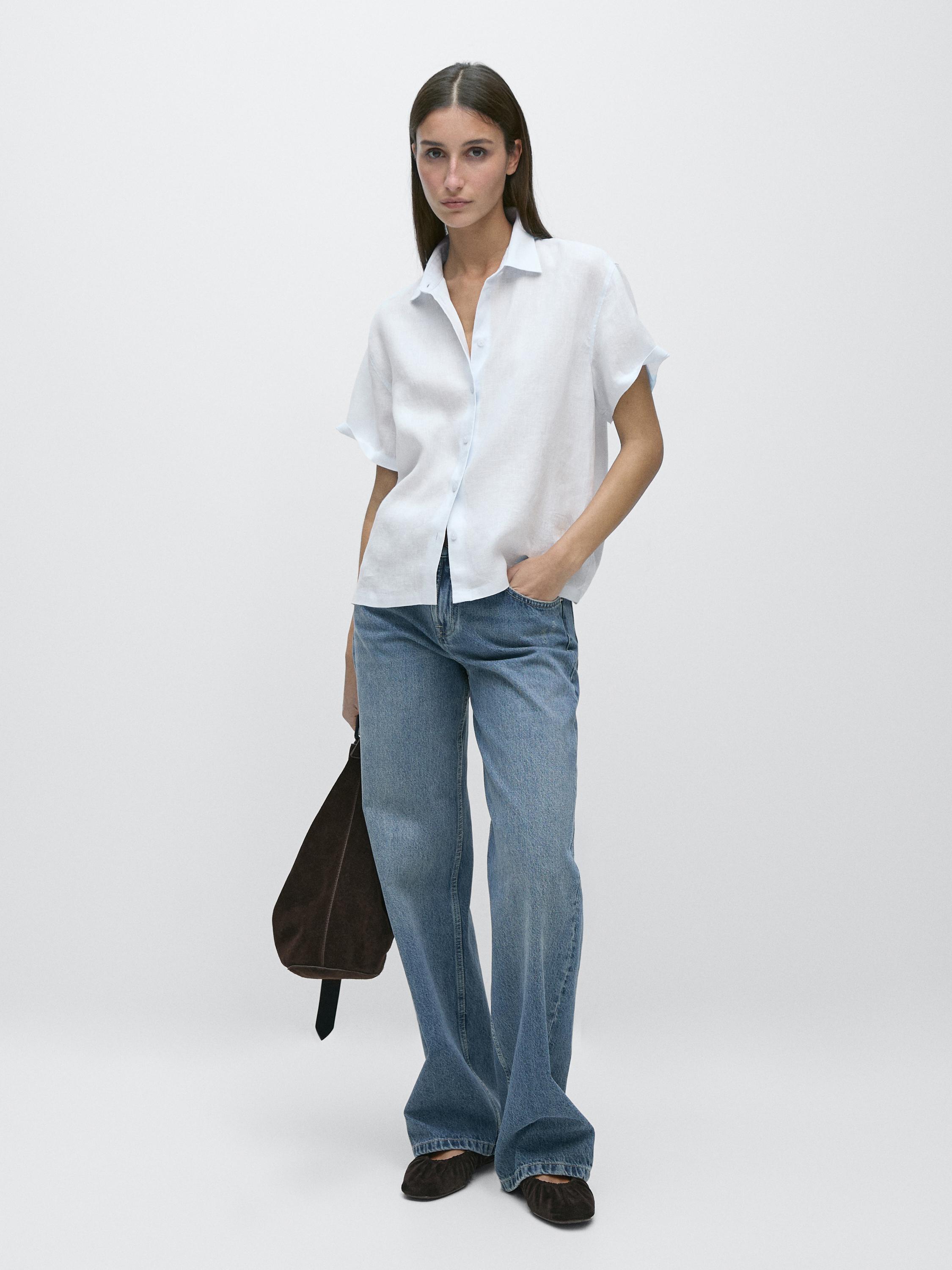 Camisa manga corta 100% lino