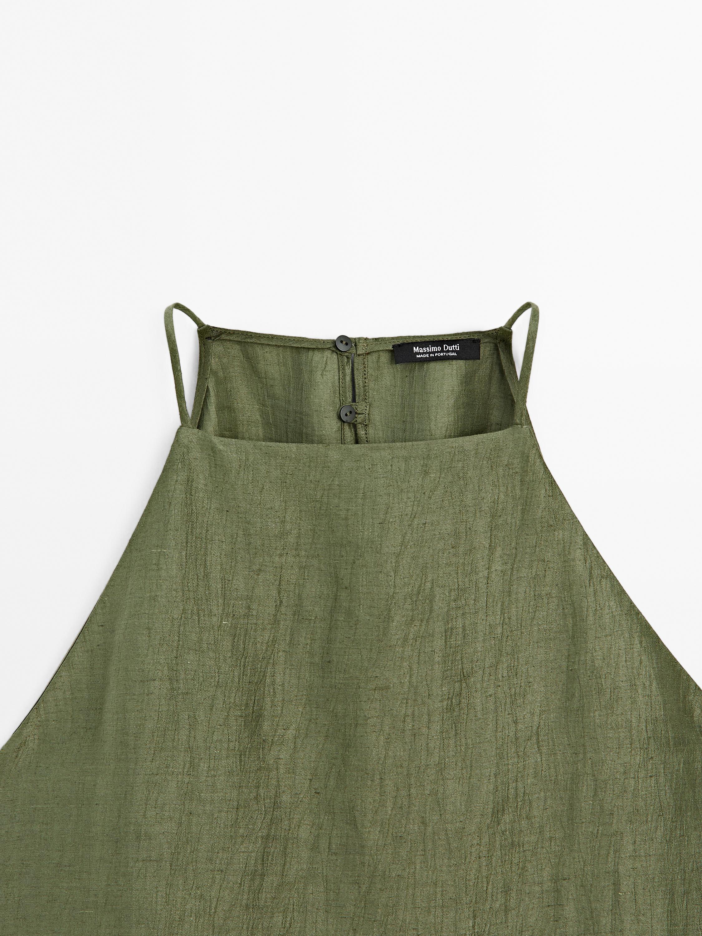 Linen blend halter top