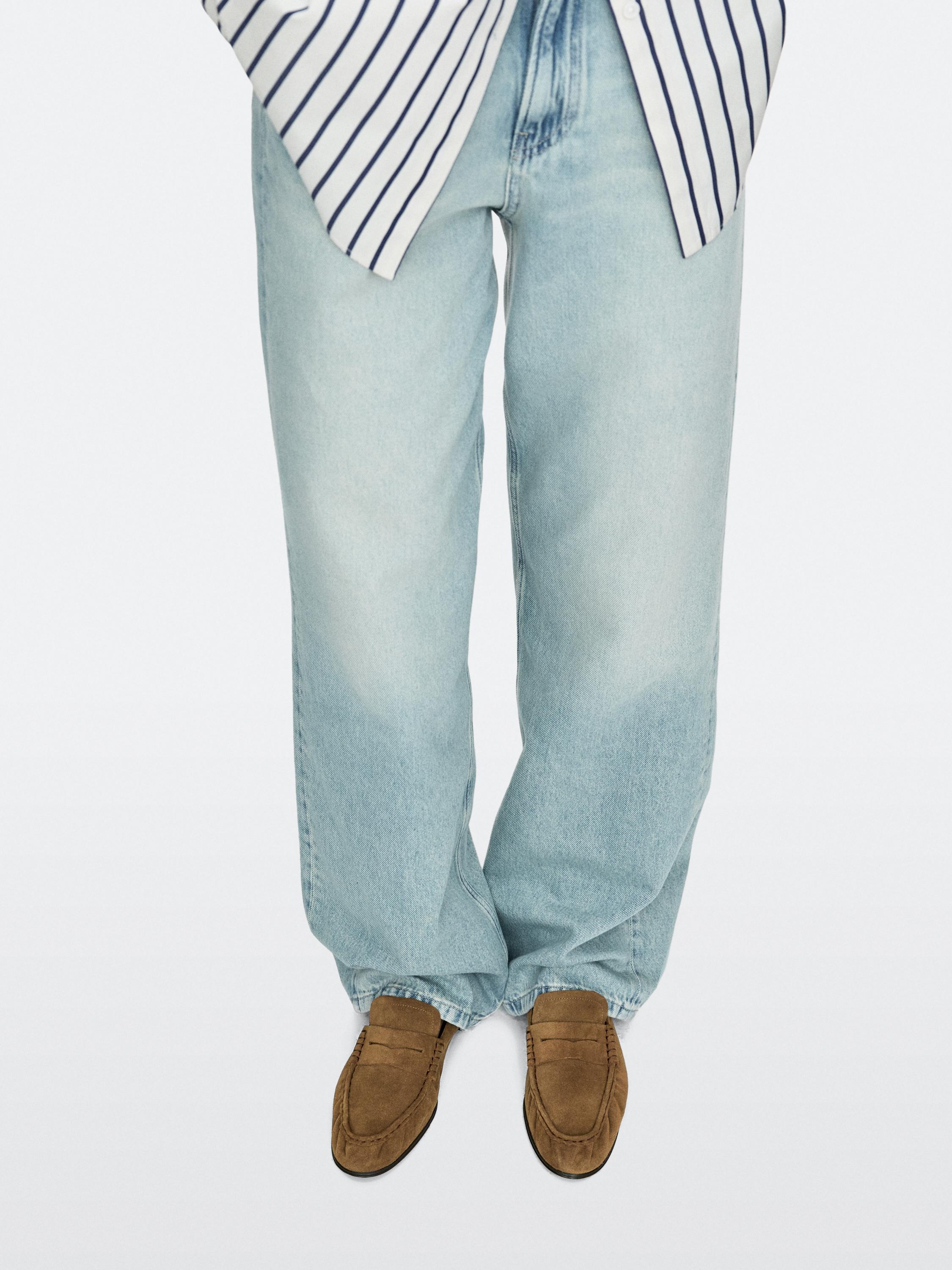 Soft split leather loafers