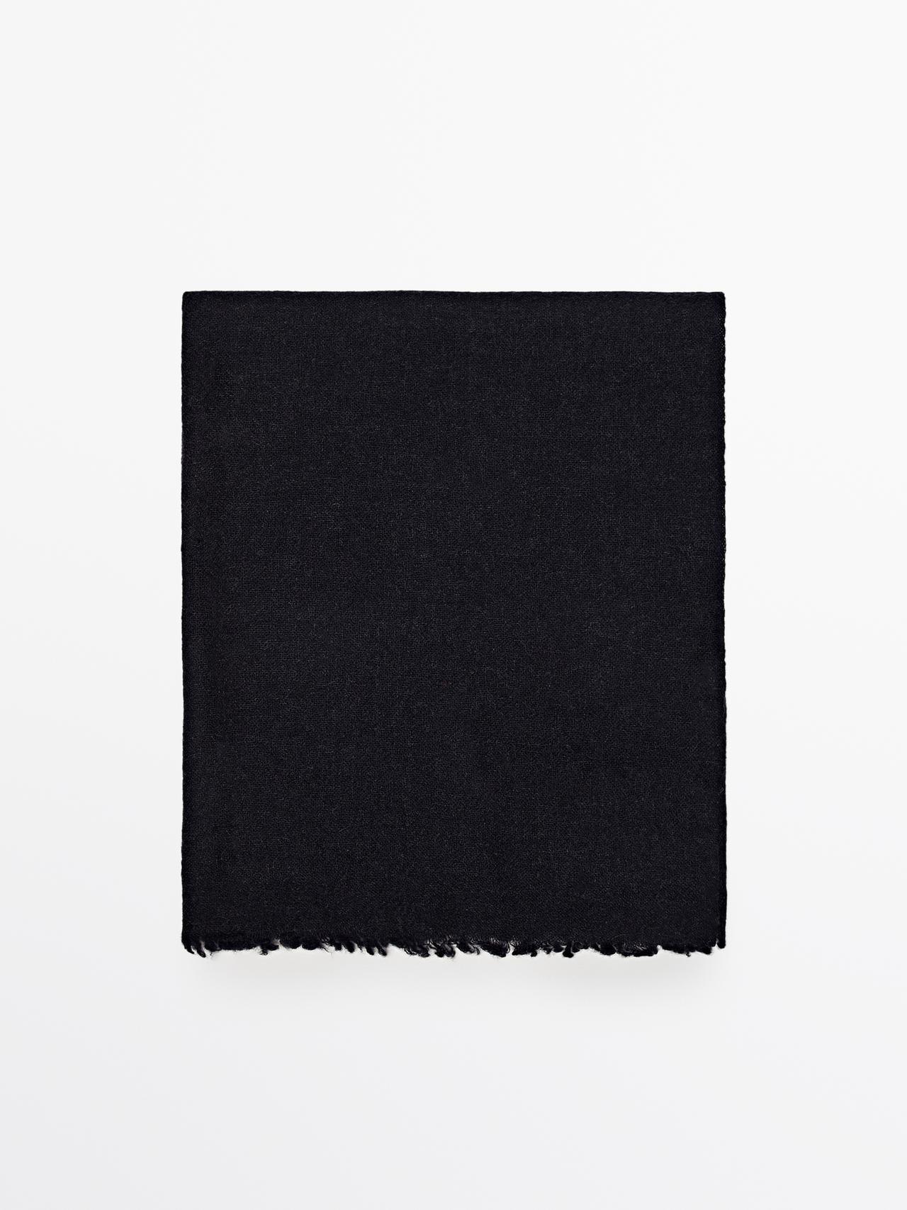 Massimo Dutti - Herre - Tørklæde I 100% Kashmir - Marineblå - 01