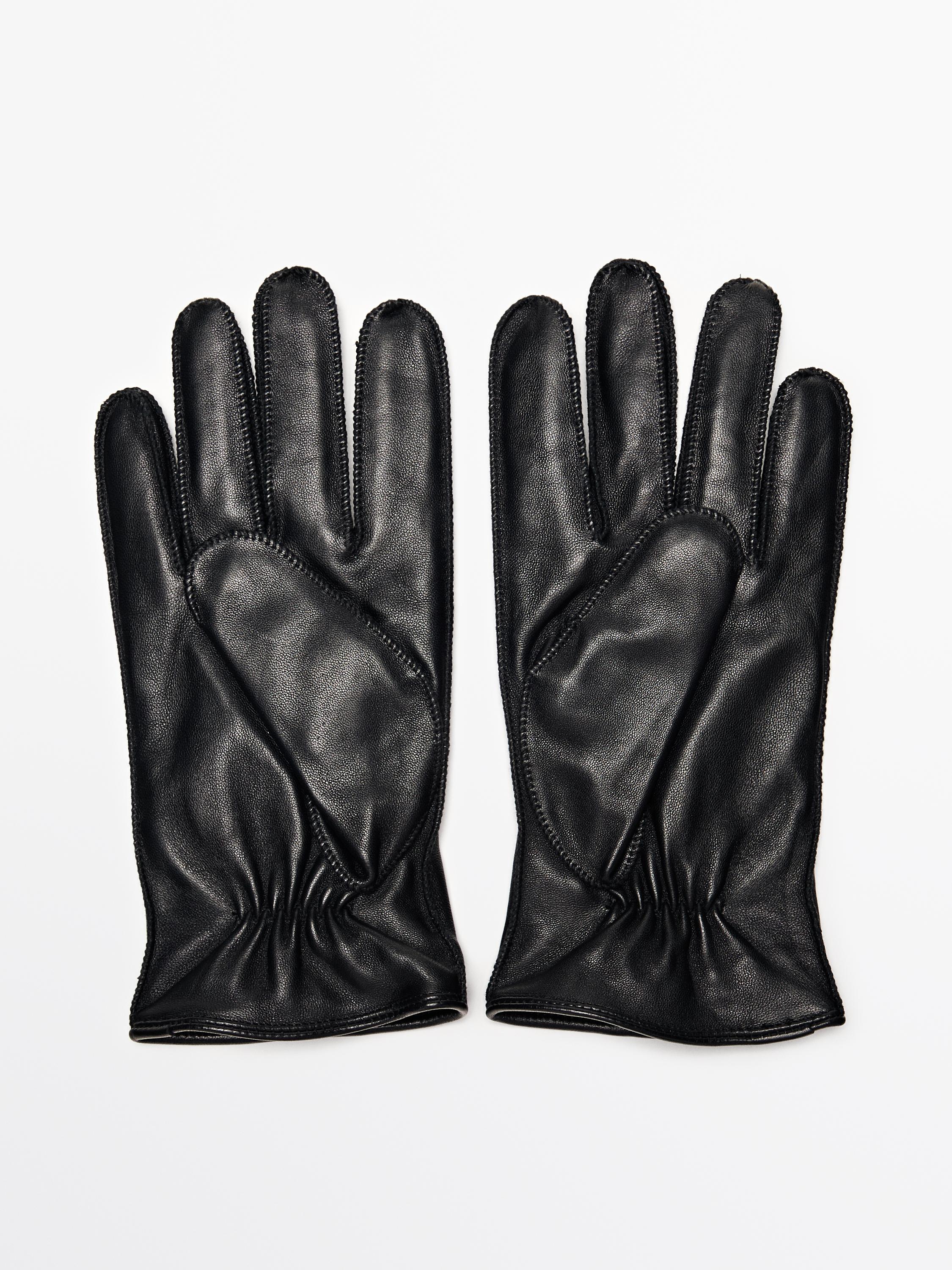 Leather gloves with nappa finish