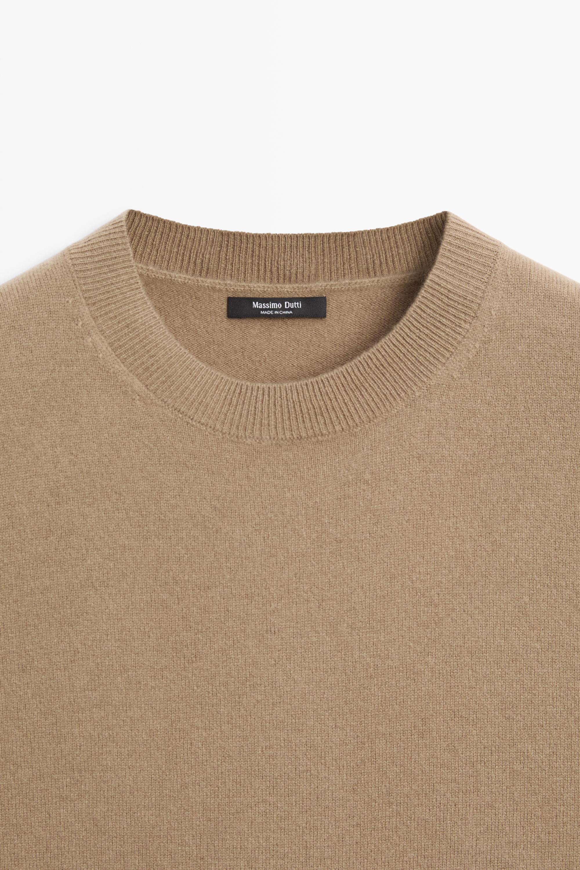 Wool blend short-sleeve knit sweater — GREENISH