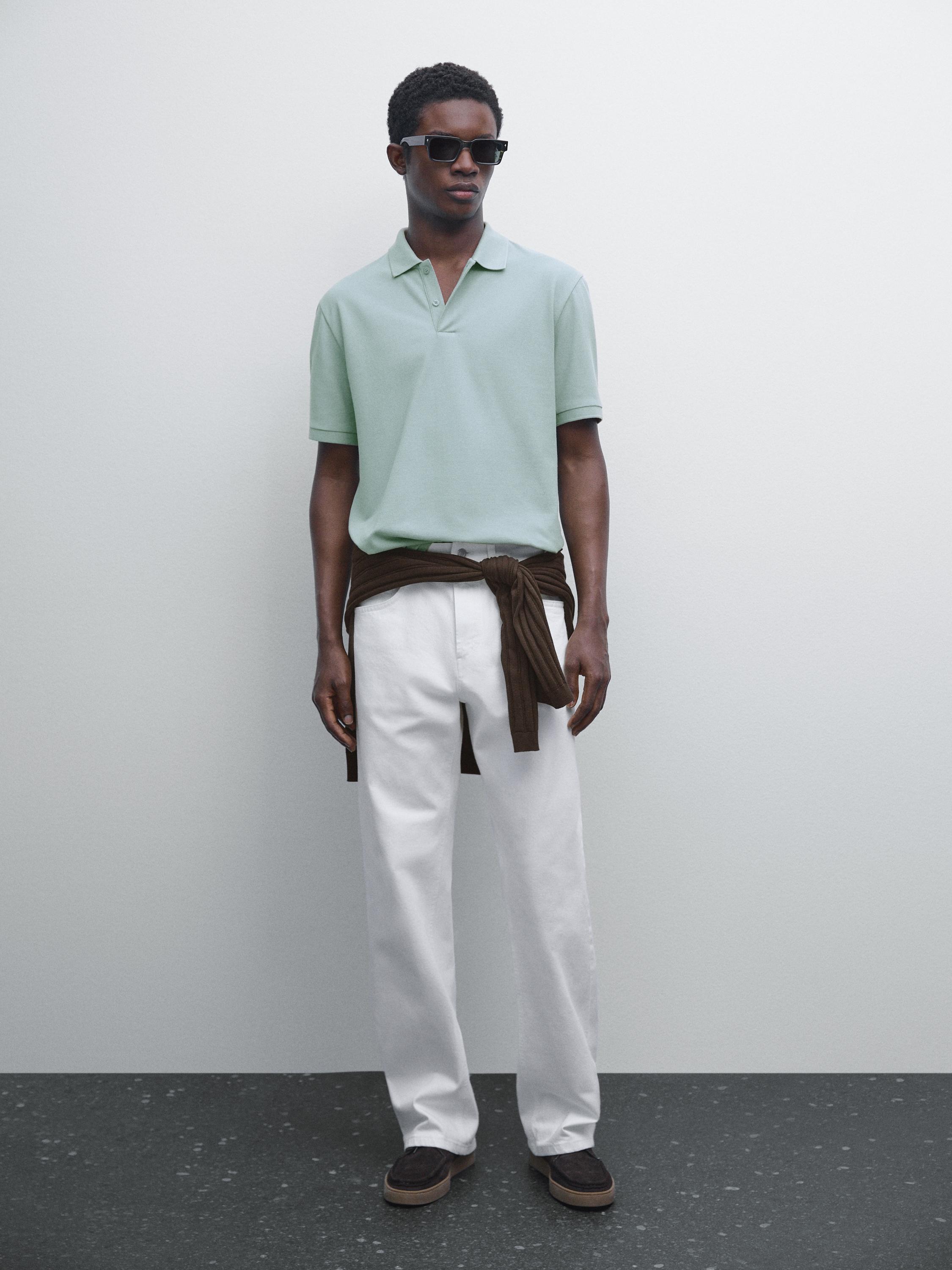 Polo micro estructura piqué algodón