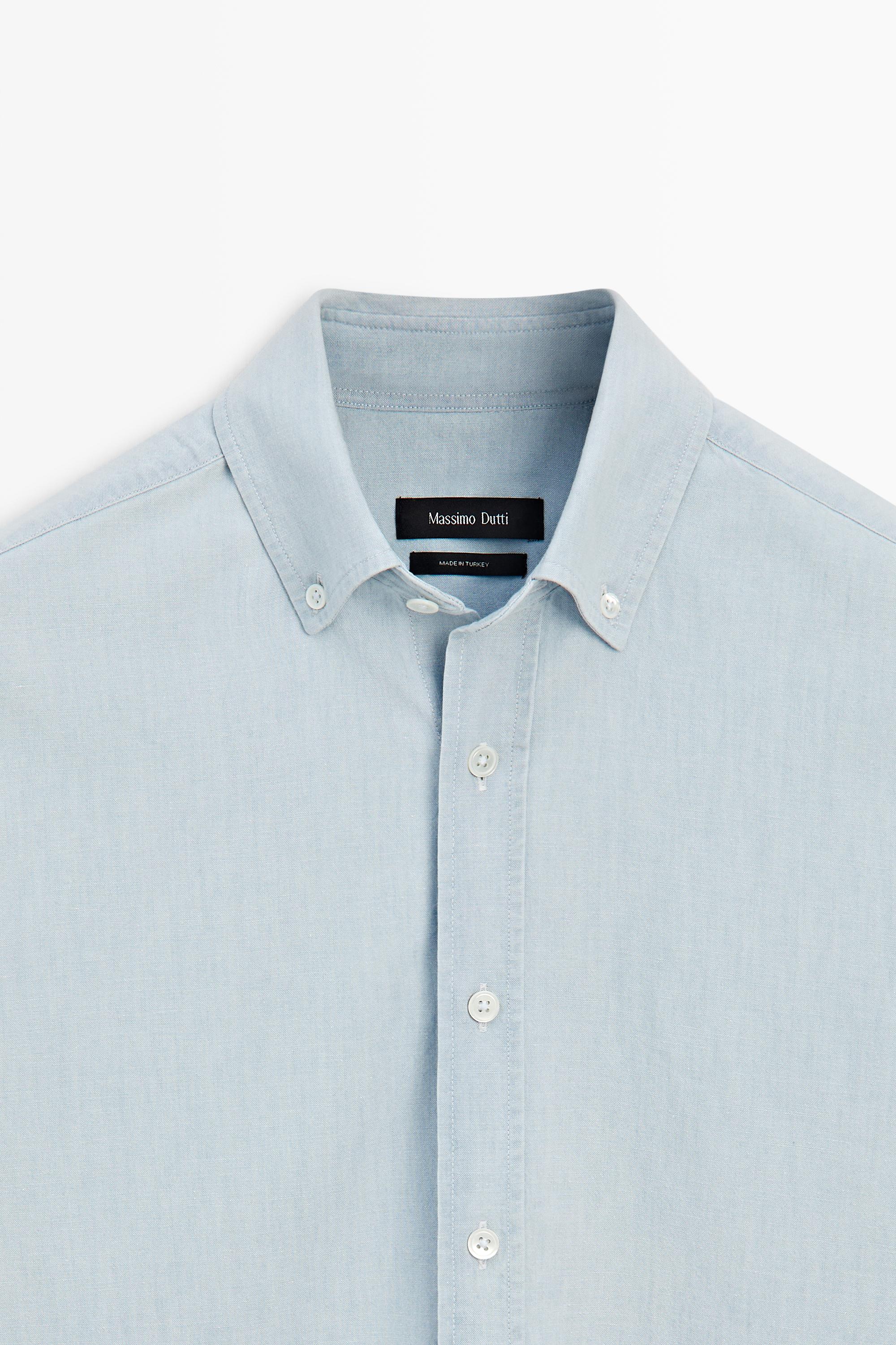 100% cotton denim shirt — SKY BLUE