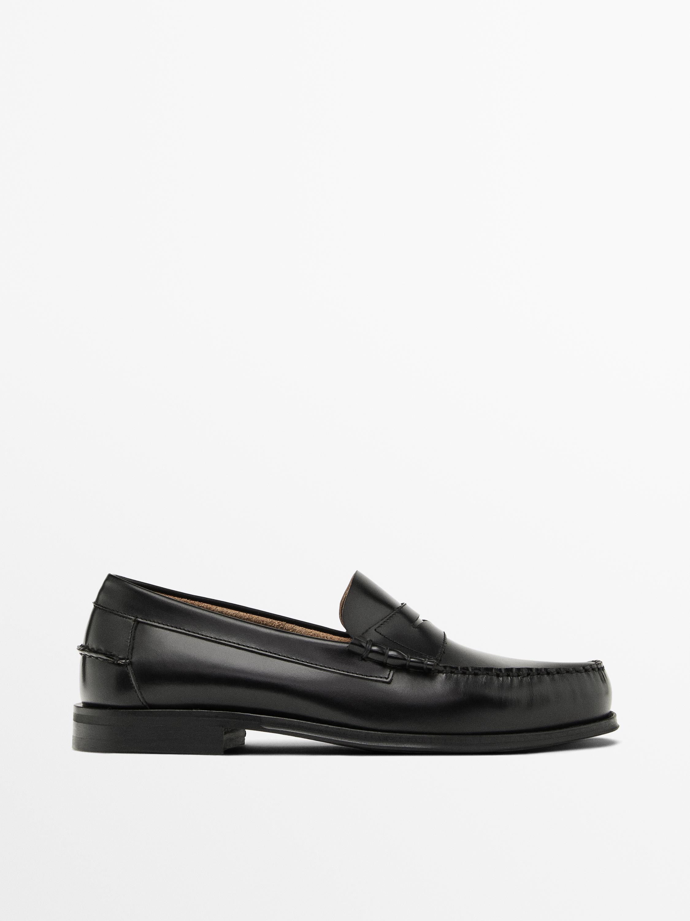 Glossy finish penny loafers
