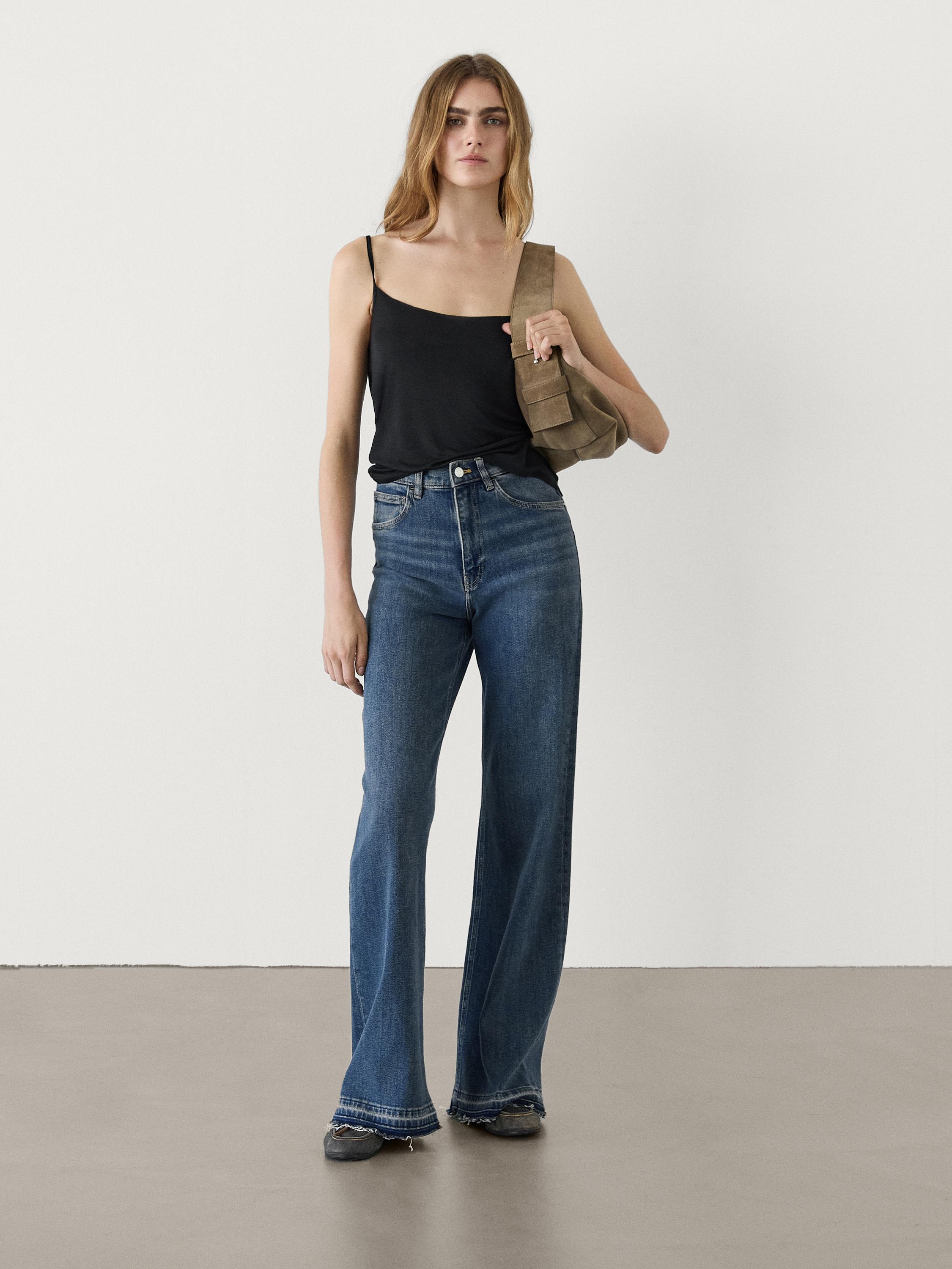 Flare-fit high-waist jeans