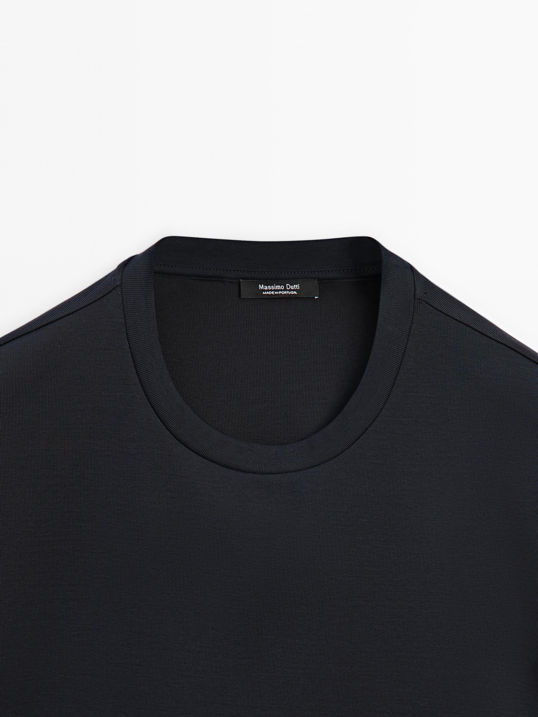 100% mercerised cotton T-shirt — NAVY BLUE
