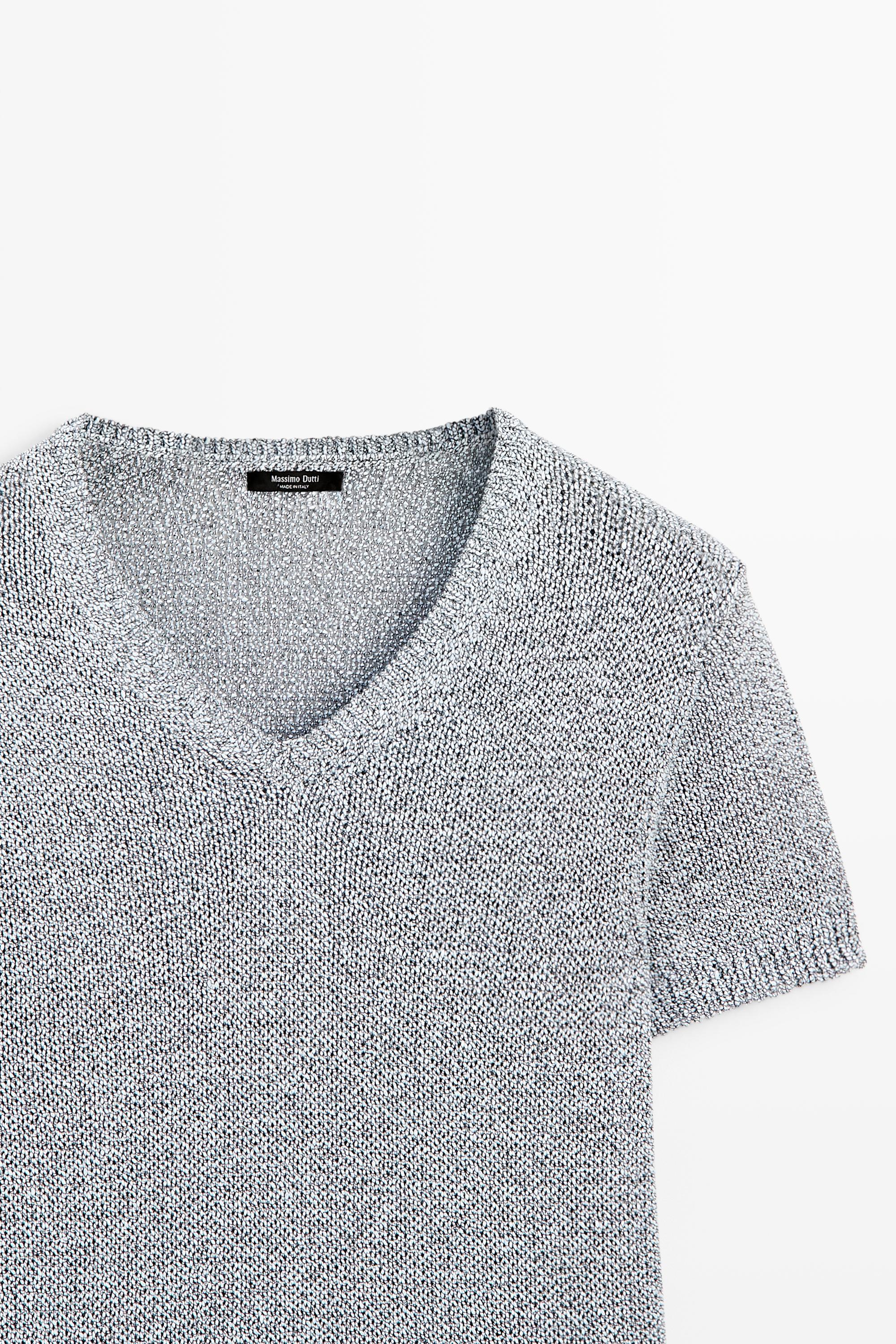 Short sleeve knit top — BLUISH