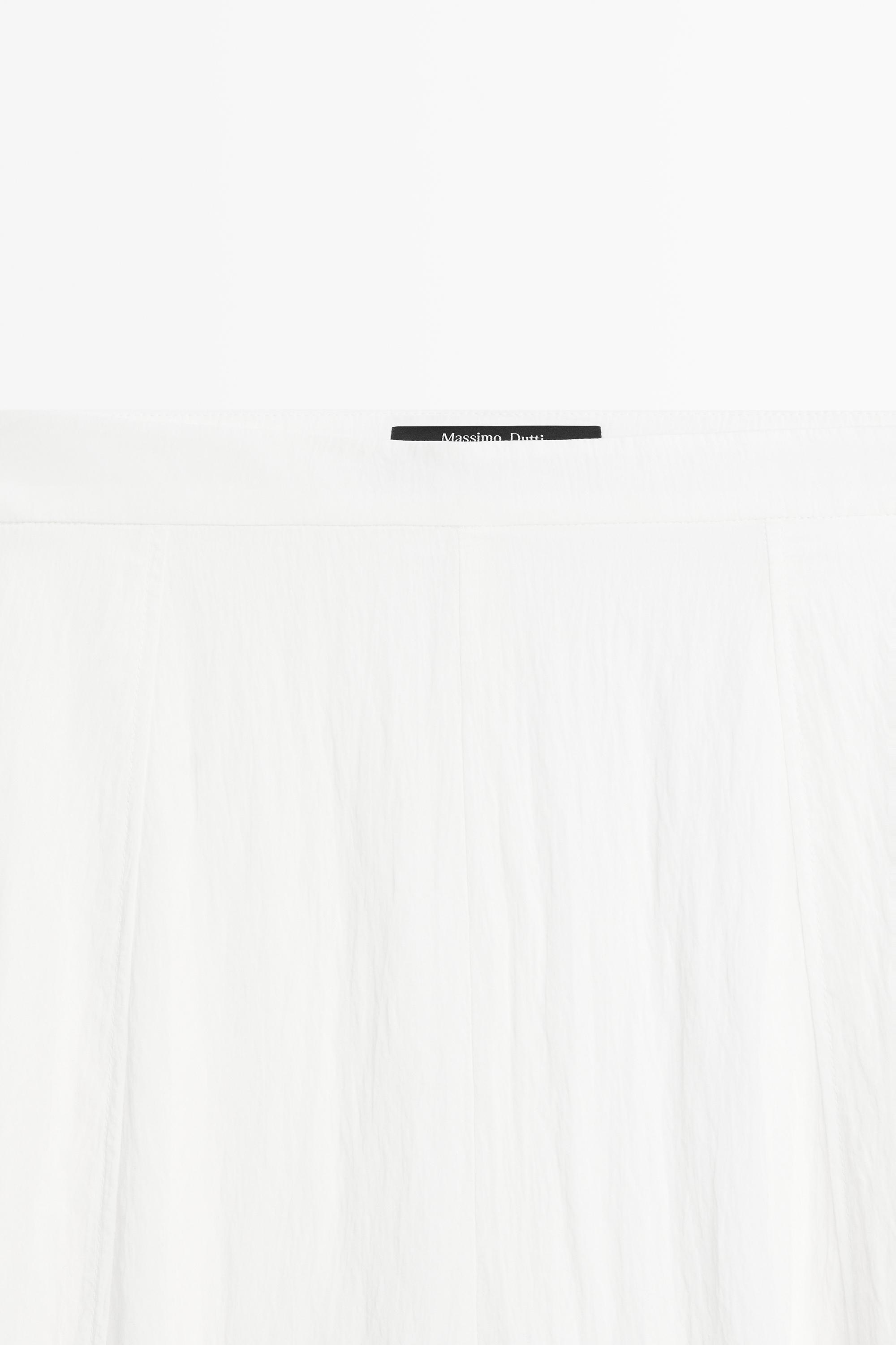 Flowing sarouel trousers with textured detail — WHITE